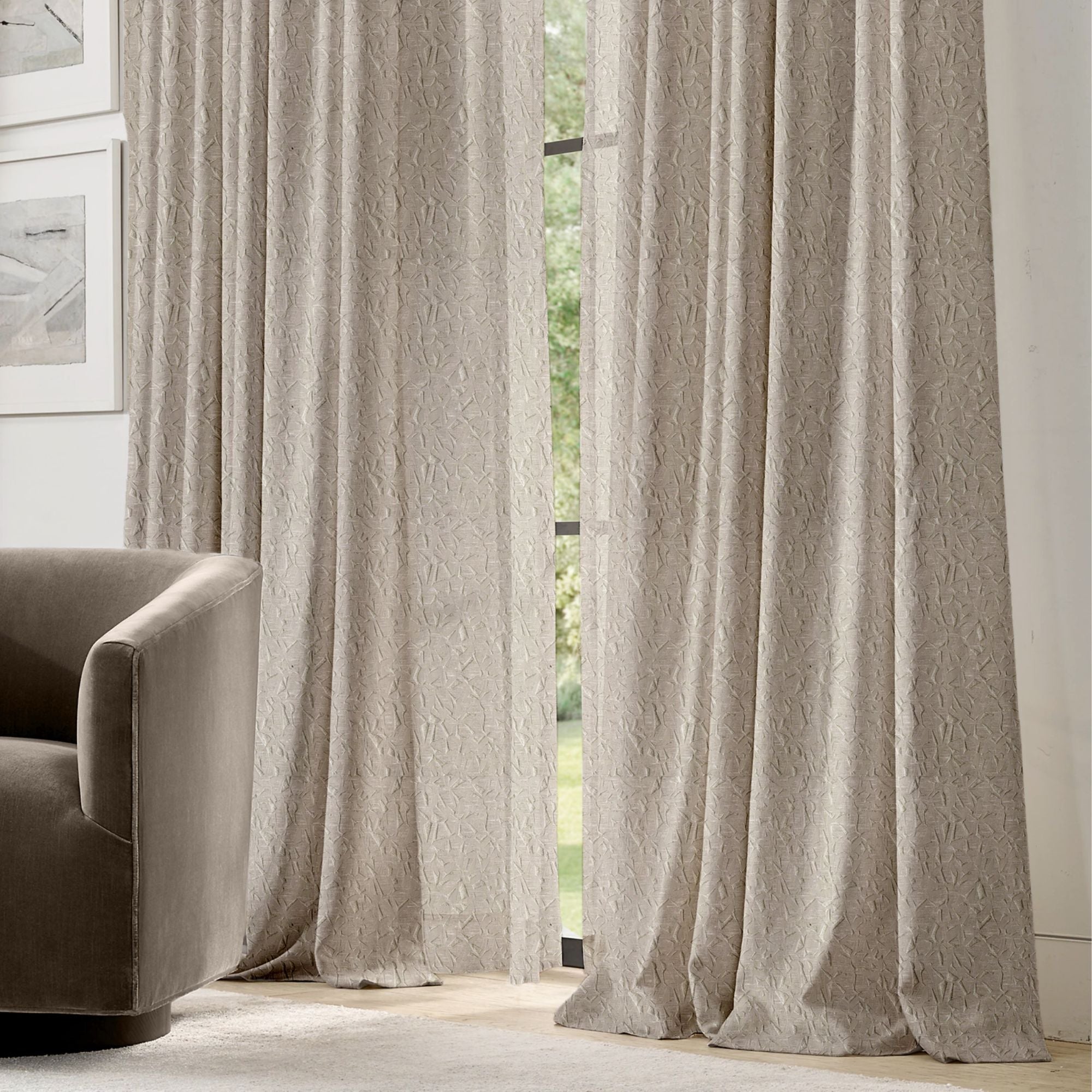 Textured Weave Pinch Pleated Curtains | Standard & Made to Measure Sizes | Blackout or Light Filtering Liner Options-1