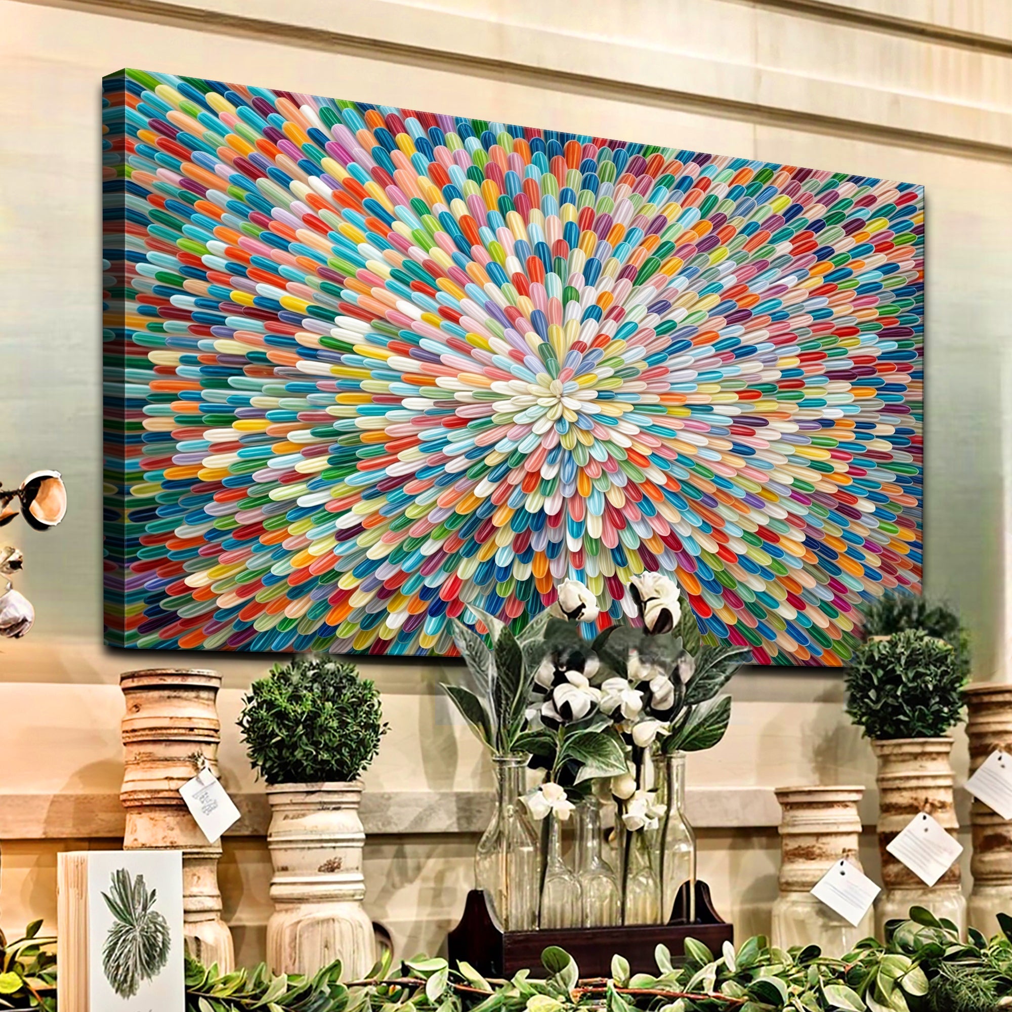 Radiant Bloom Abstract Impasto Wall Art