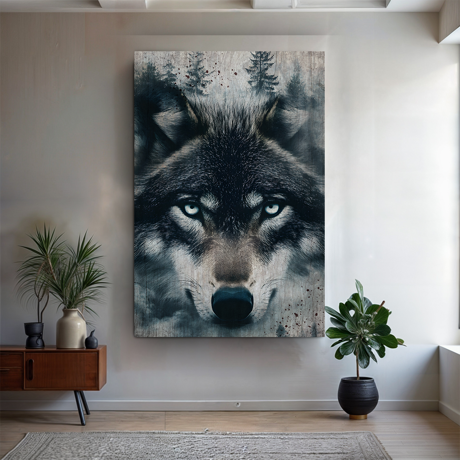 Wolf Double Exposure Wall Art III