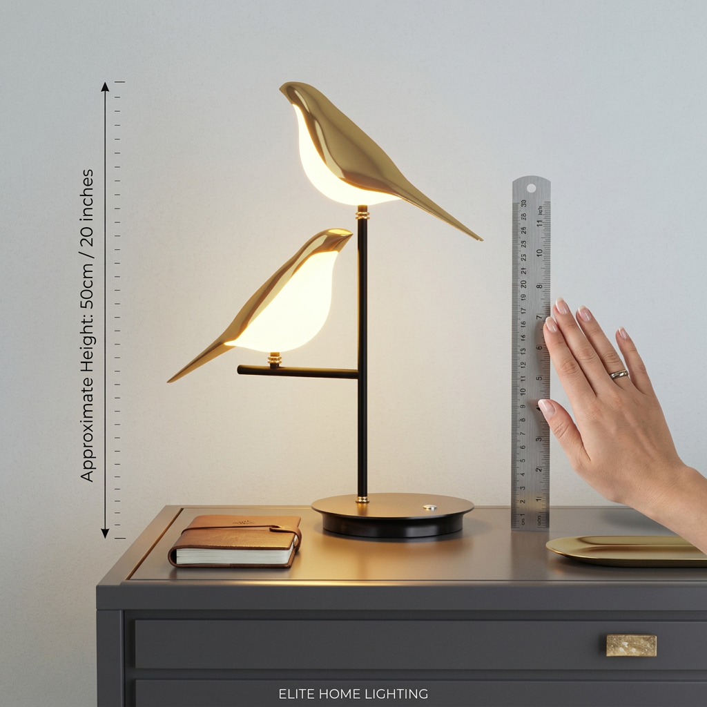 Gold Bird Table Lamp Modern LED Decorative Desk Lamp
