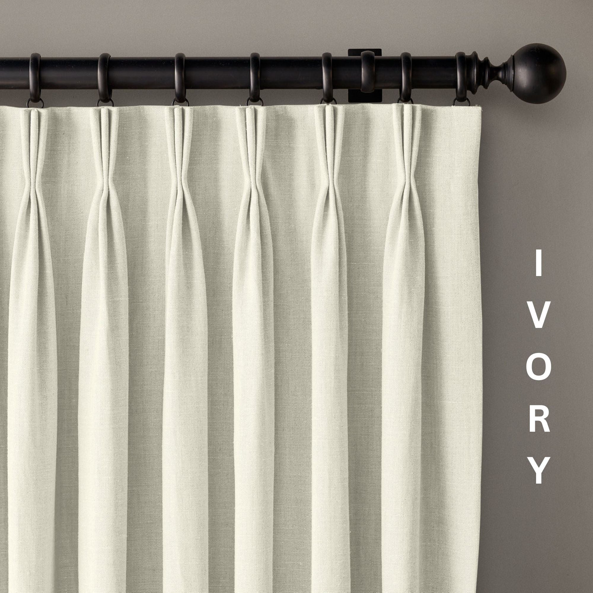 GOTS Certified Organic Cotton Linen Curtains - Triple Pinch Pleat, Blackout/Light Filtering Options | TheOrganicHabitat.com-4