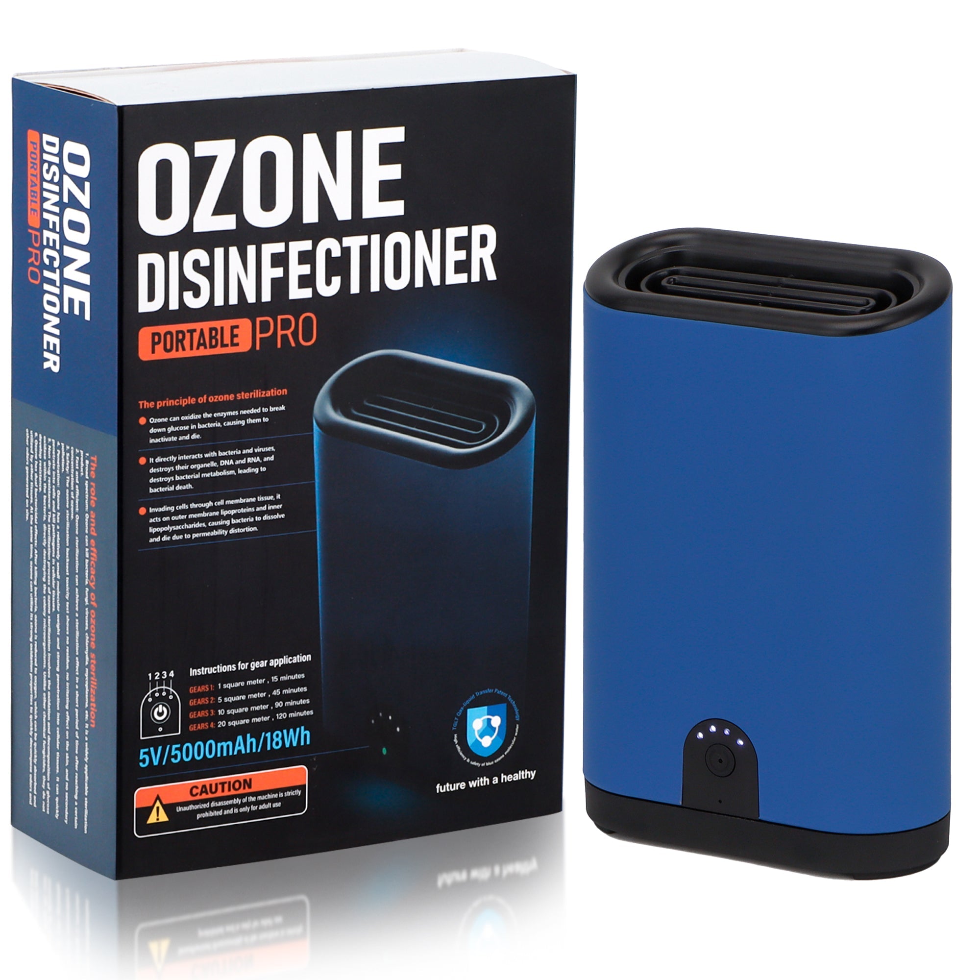 Ozone Generator Portable Air Ionizers Odor Eliminator with 5000mAh Battery Rechargeable Air Purifier Ozone Air Freshener for Home Cars Kitchen Bedroom Office Pet & cigarette odor-1