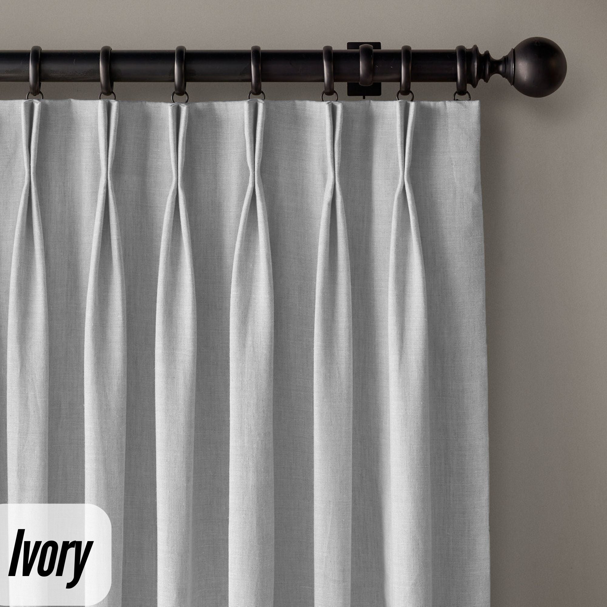 Custom Linen Pinch Pleat Curtains | OEKO-TEX | Single/Pair | Blackout/Lined | 20 Colours-3