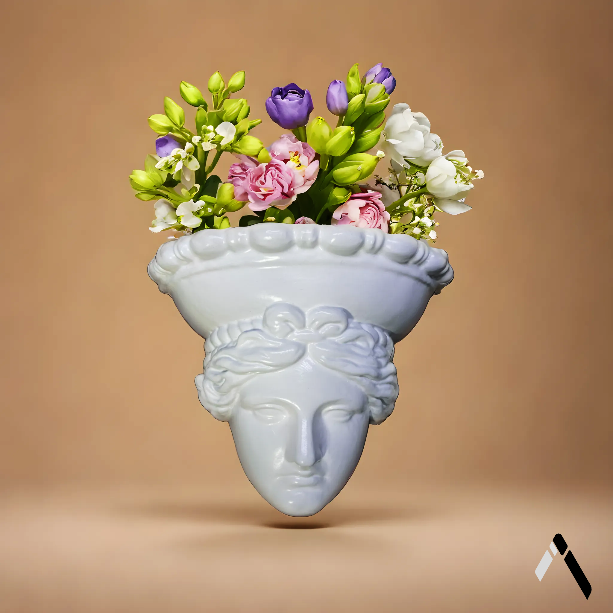 Roman head wall planter-1