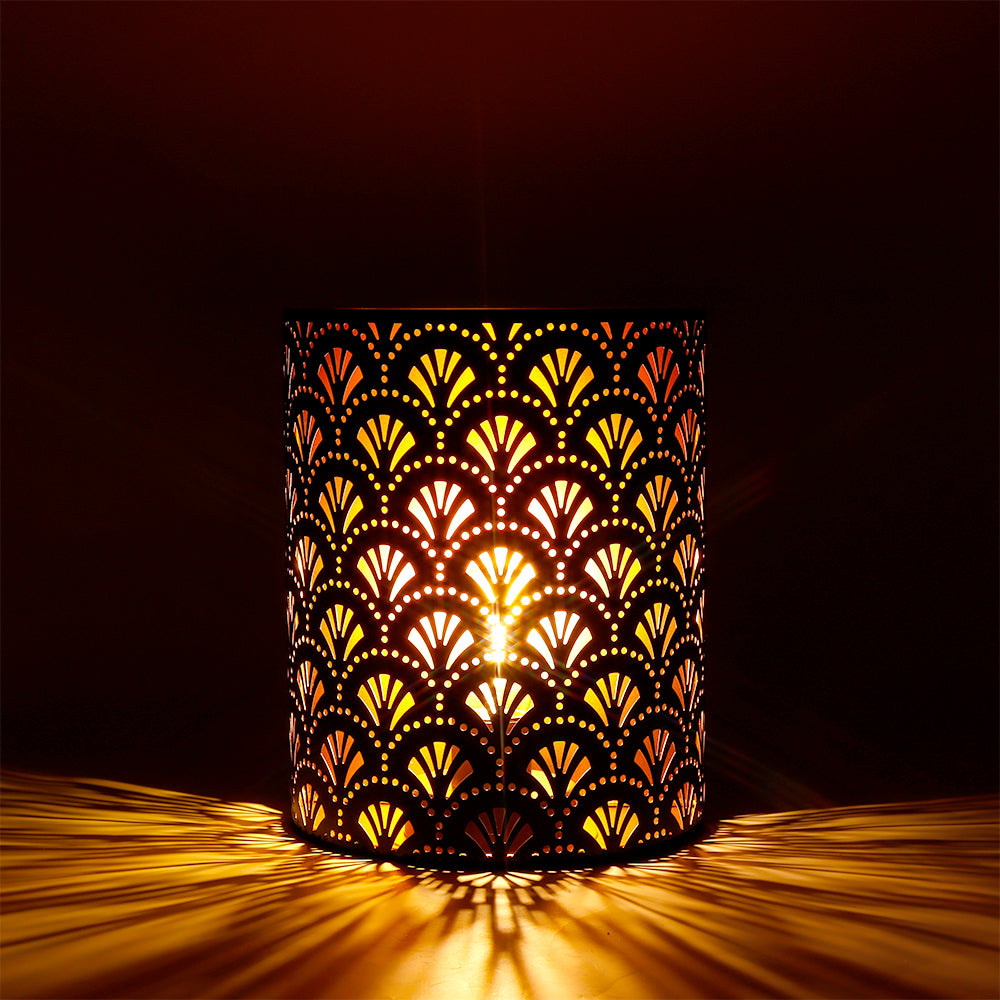 8''H Metal Rustic Wall Mount Lamp with 6-Hours Timer（Single,Flabellum）-1