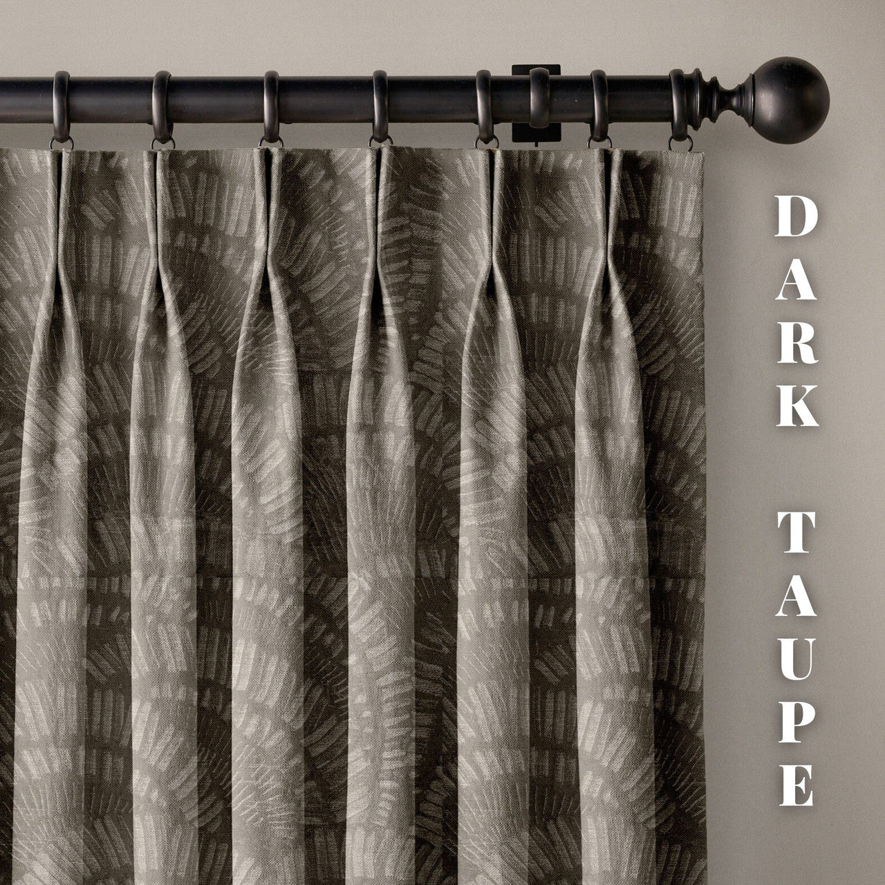 Textured Linen Curtains with Boho Pattern | 4 Colours | Pinch Pleated | Size & Liner Options-2