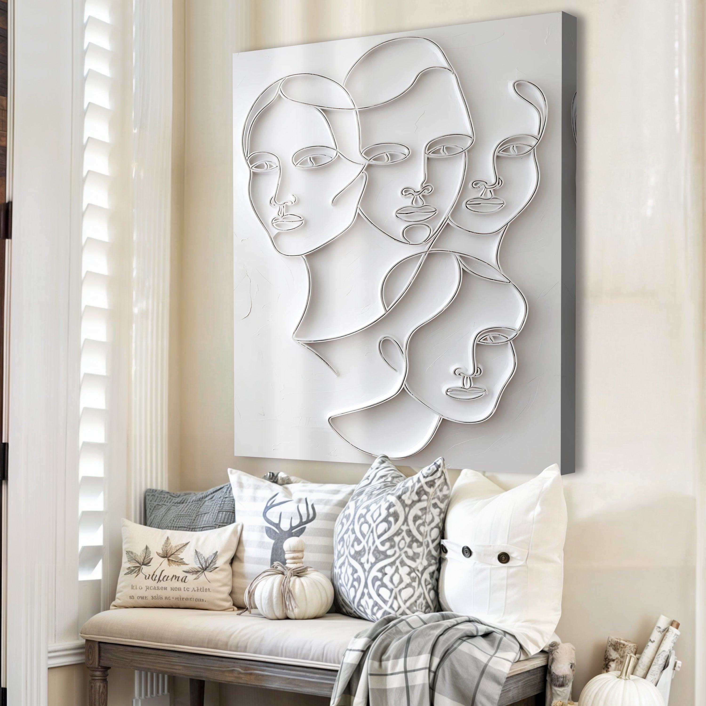 3D Minimalist Faces Wall Art