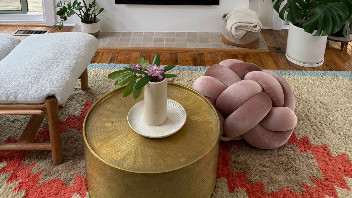 (M) Mauve Knot Ottoman
