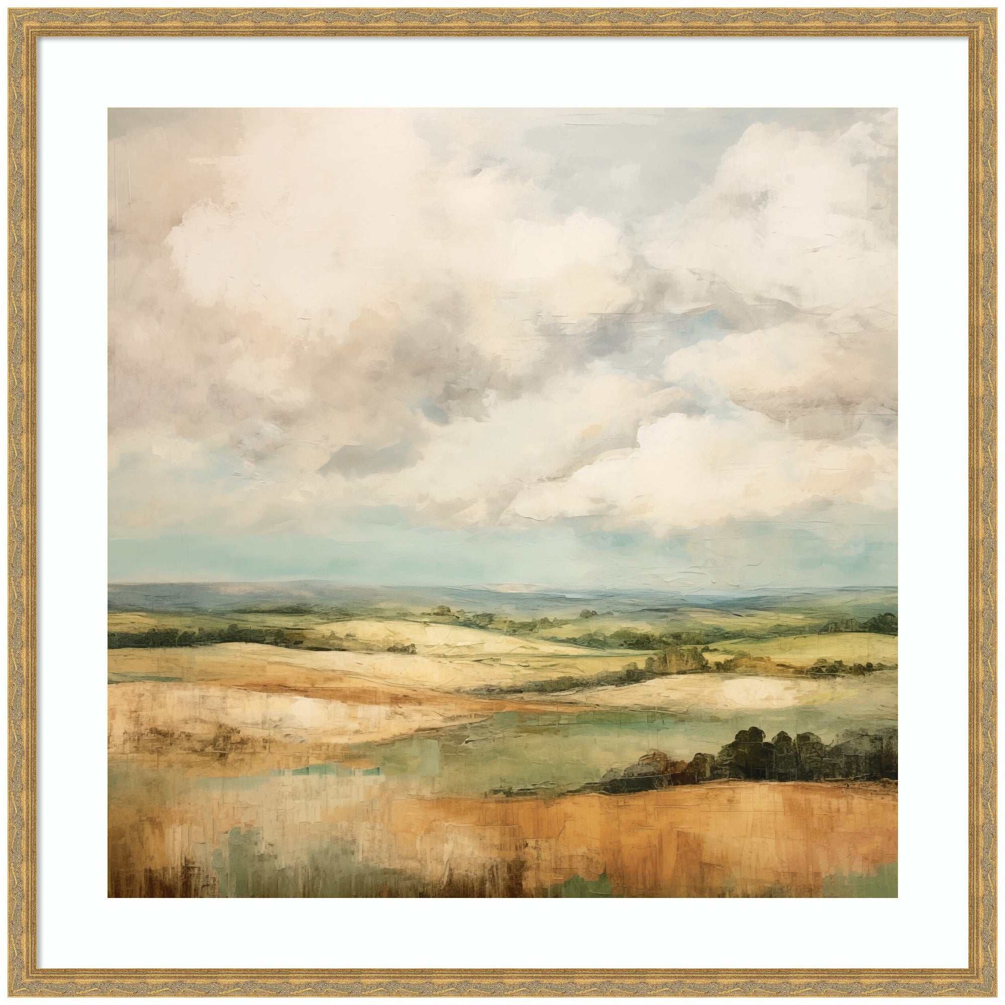Framed Art Rolling Hills Abstract Landscape by The Creative Bunch Studio