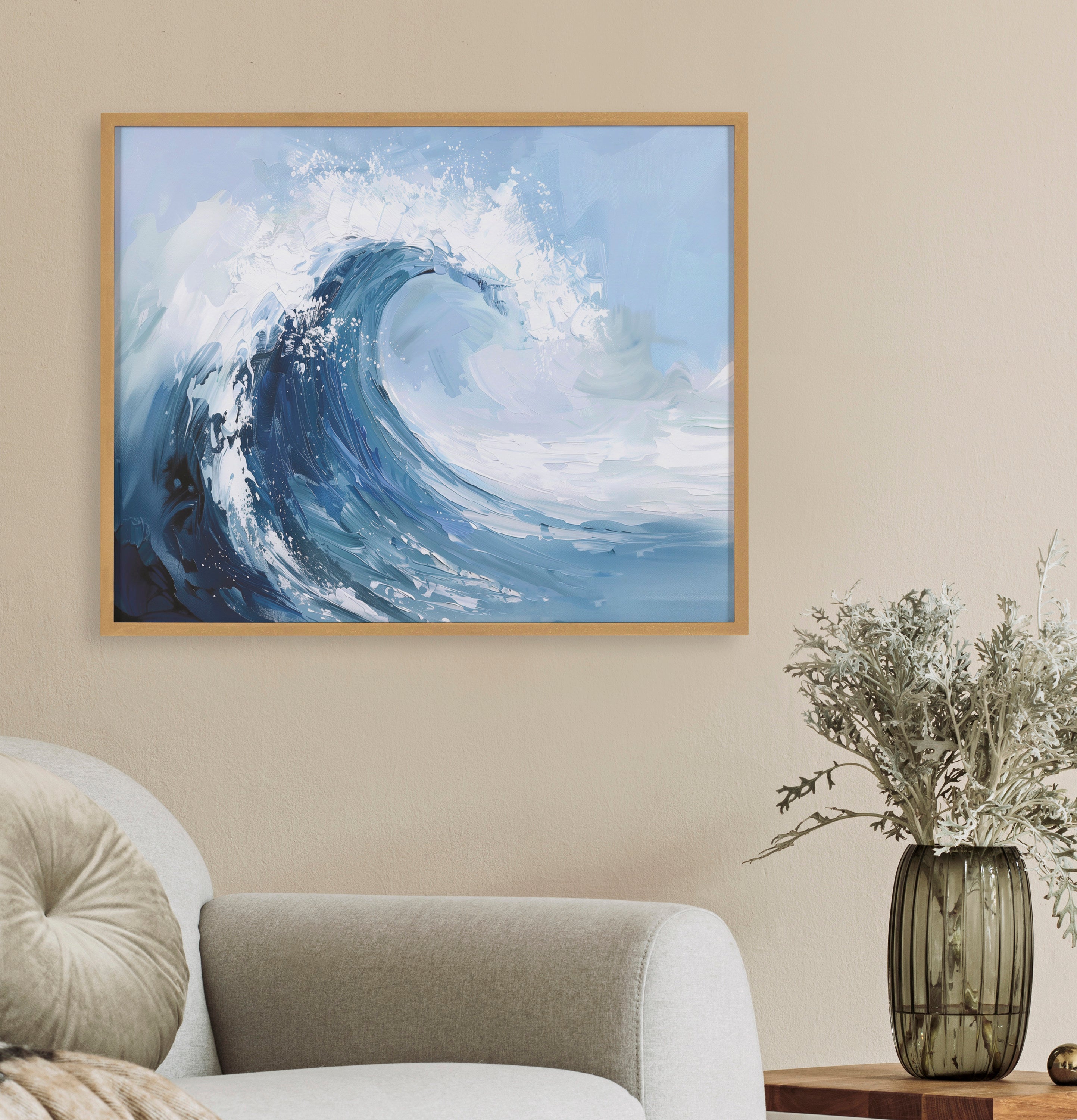 Gallery Abstract Painterly Coastal Ocean Wave Print by The Creative Bunch Studio