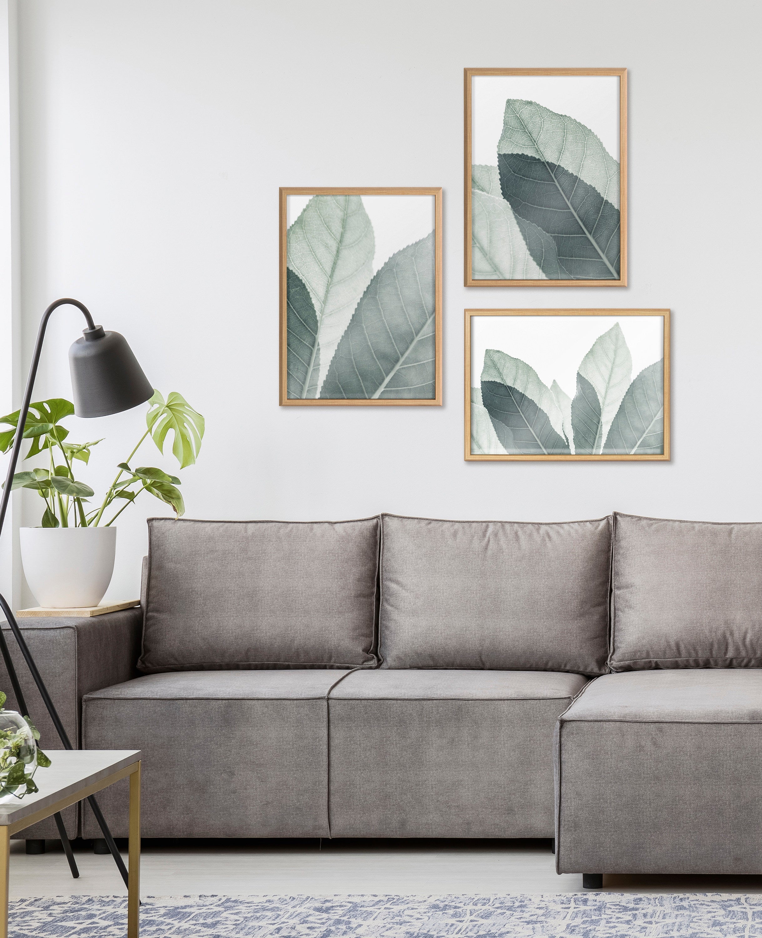 Blake Modern Green Leaf Botanical III Framed Printed Glass by The Creative Bunch Studio