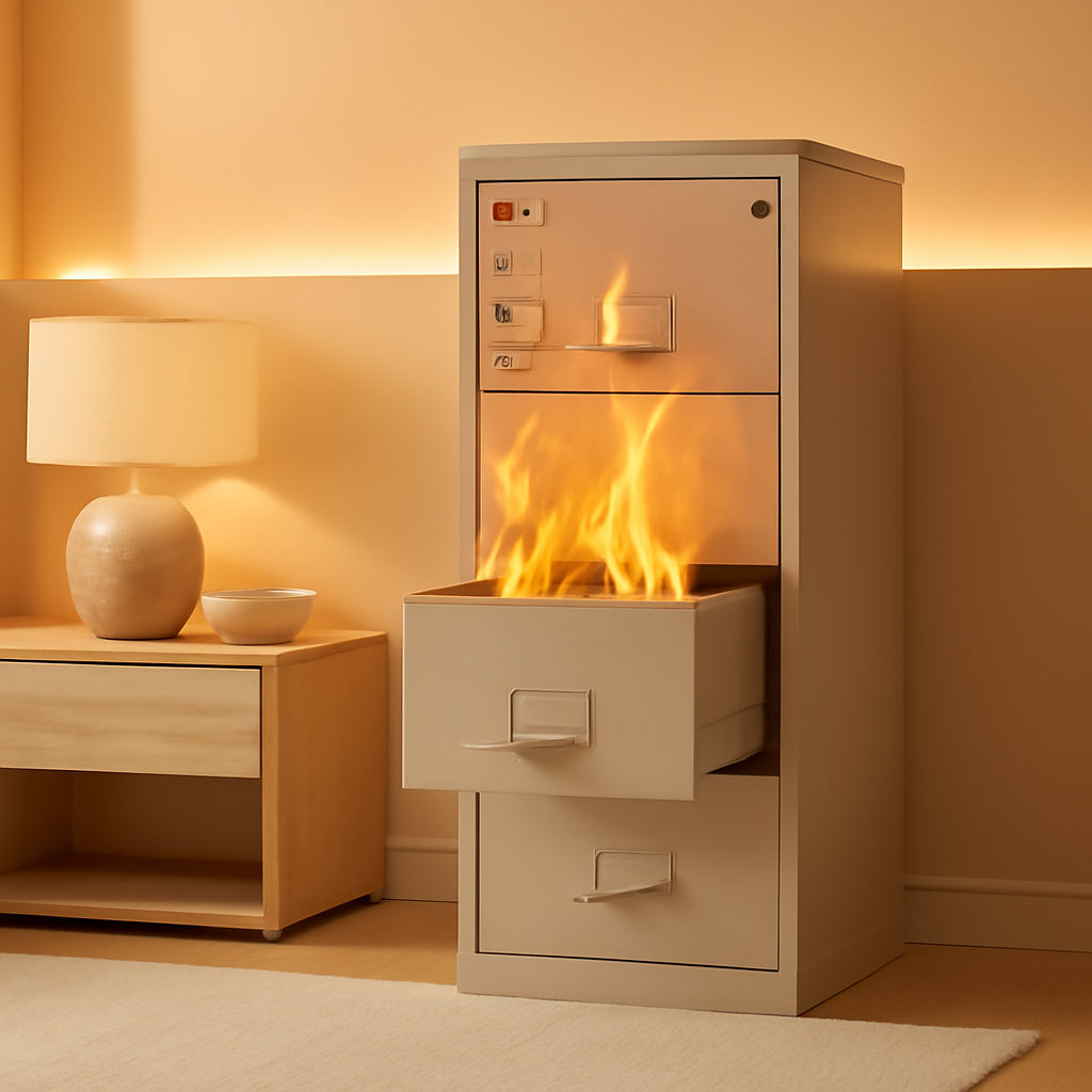 Vertical 4 Drawer Fire Safe File Cabinet 1 Hour Fire Rated