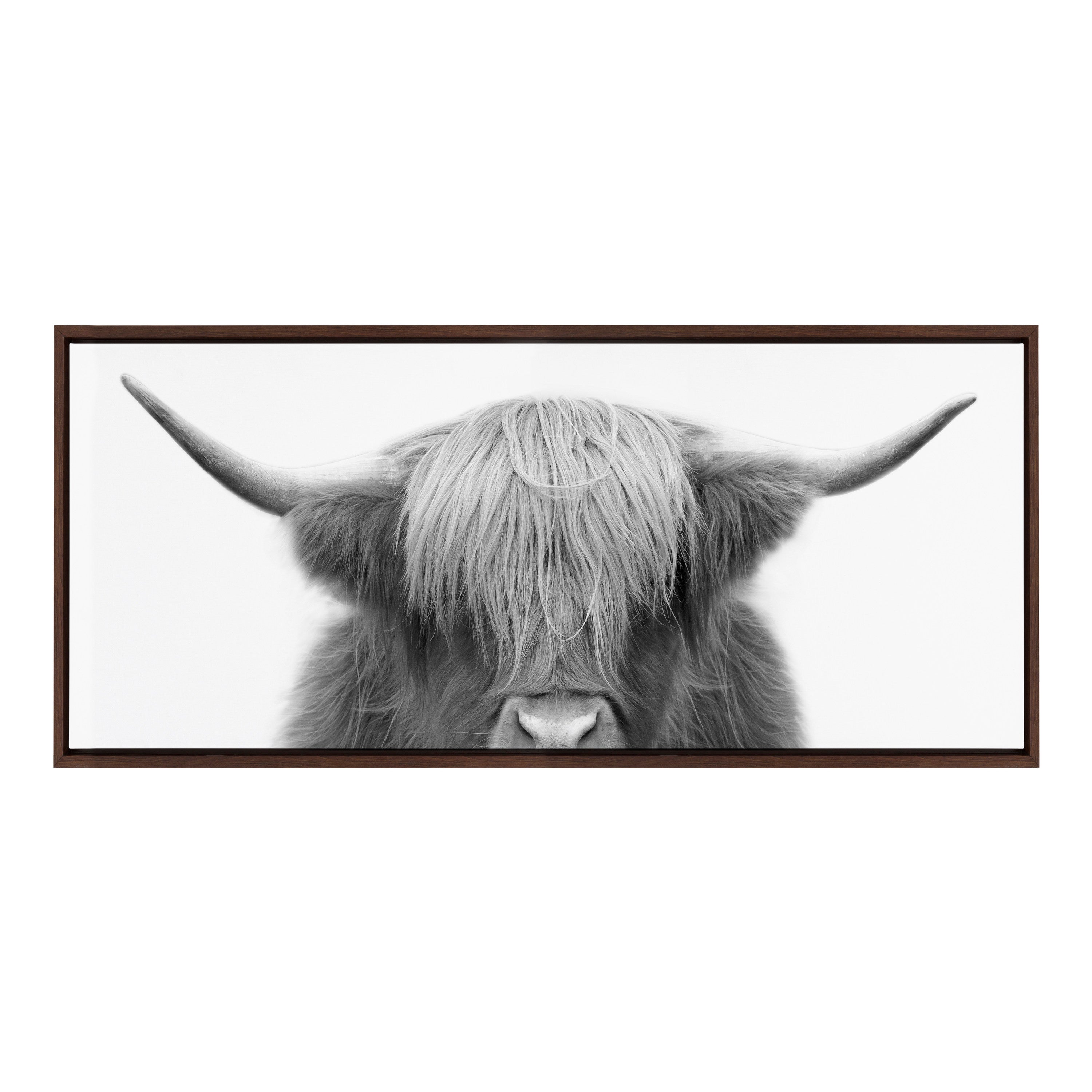 Sylvie Hey Dude Highland Cow Framed Canvas by The Creative Bunch Studio
