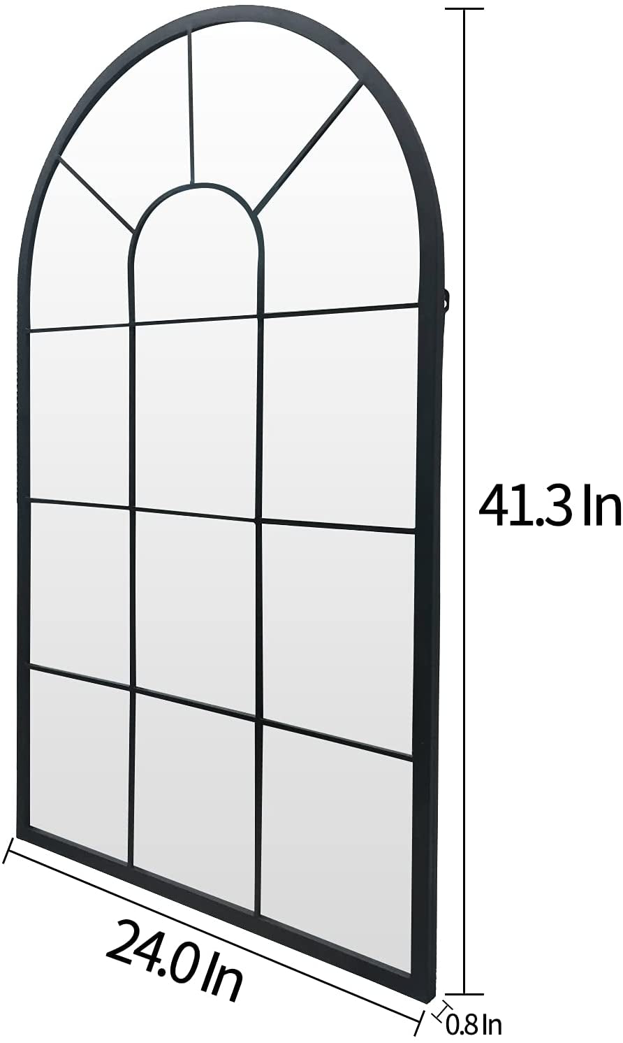Wall Mirror Black Arched Farmhouse 41.3 x 24 x 1 Inches