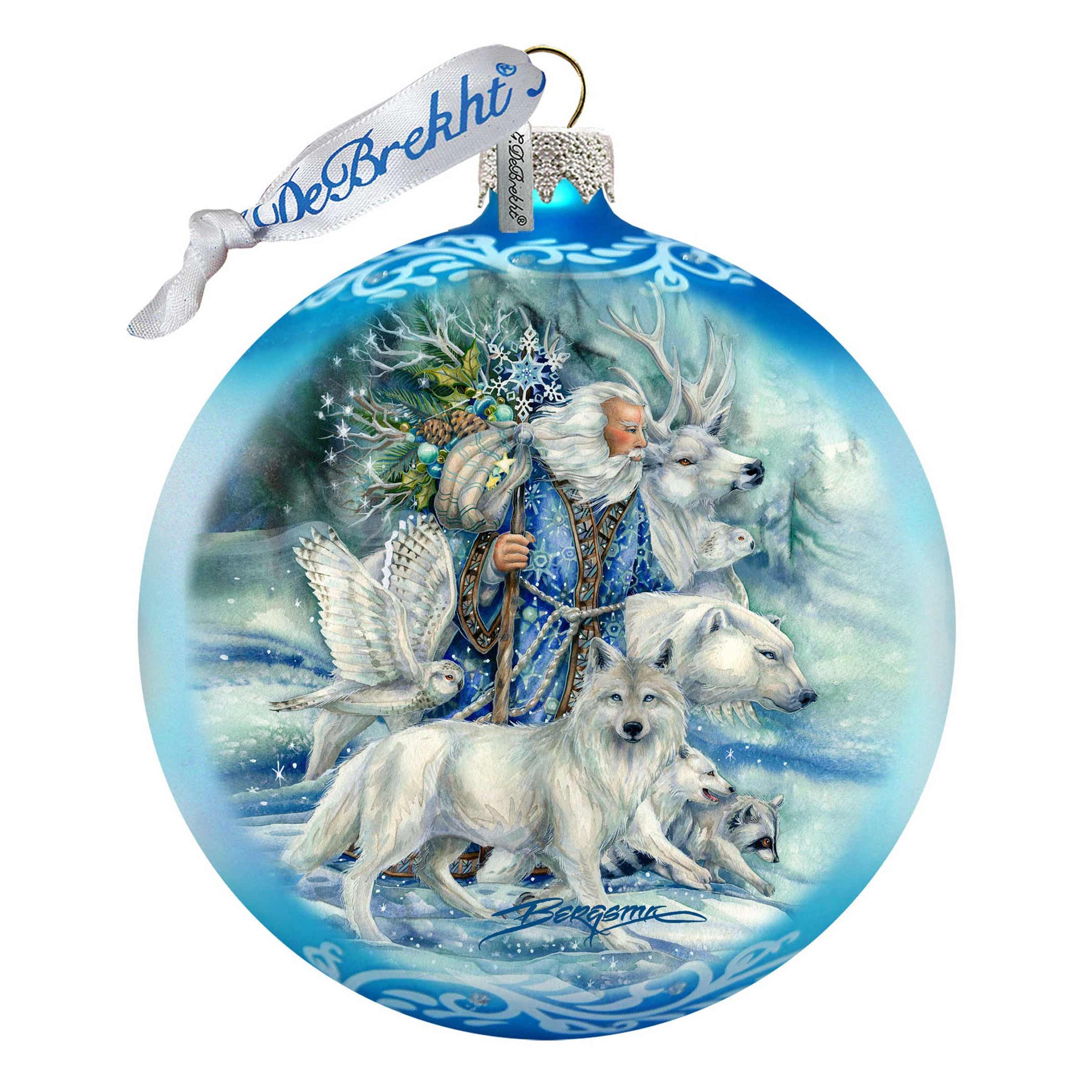 The Wild Spirits of Winter Glass Ornament Limited Edition by J. Bergsma | Christmas Santa Snowman Décor - 73910-JB-0