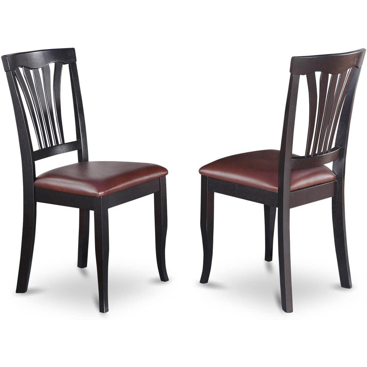 5-Piece Drop Leaf Dining Table Set Black Faux Leather