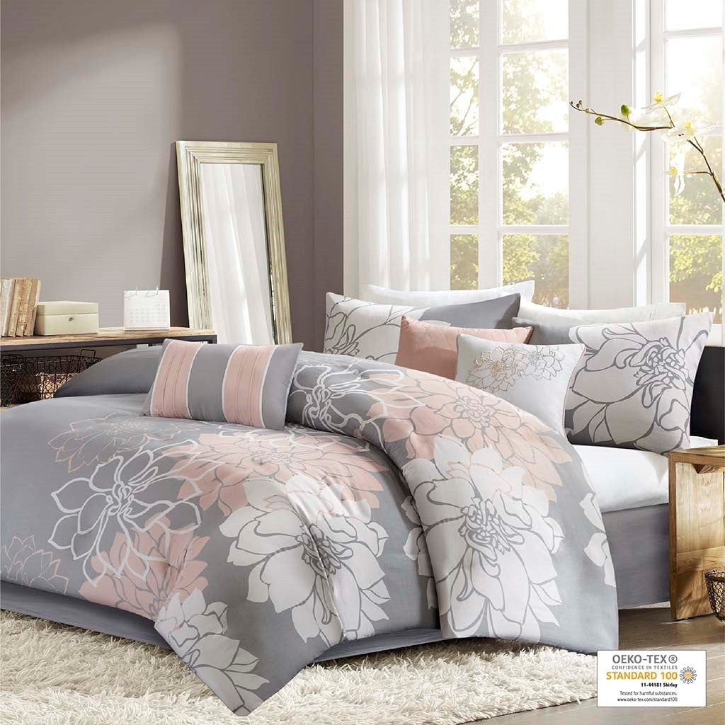 Madison Park Floral Cotton Sateen Comforter Ensemble