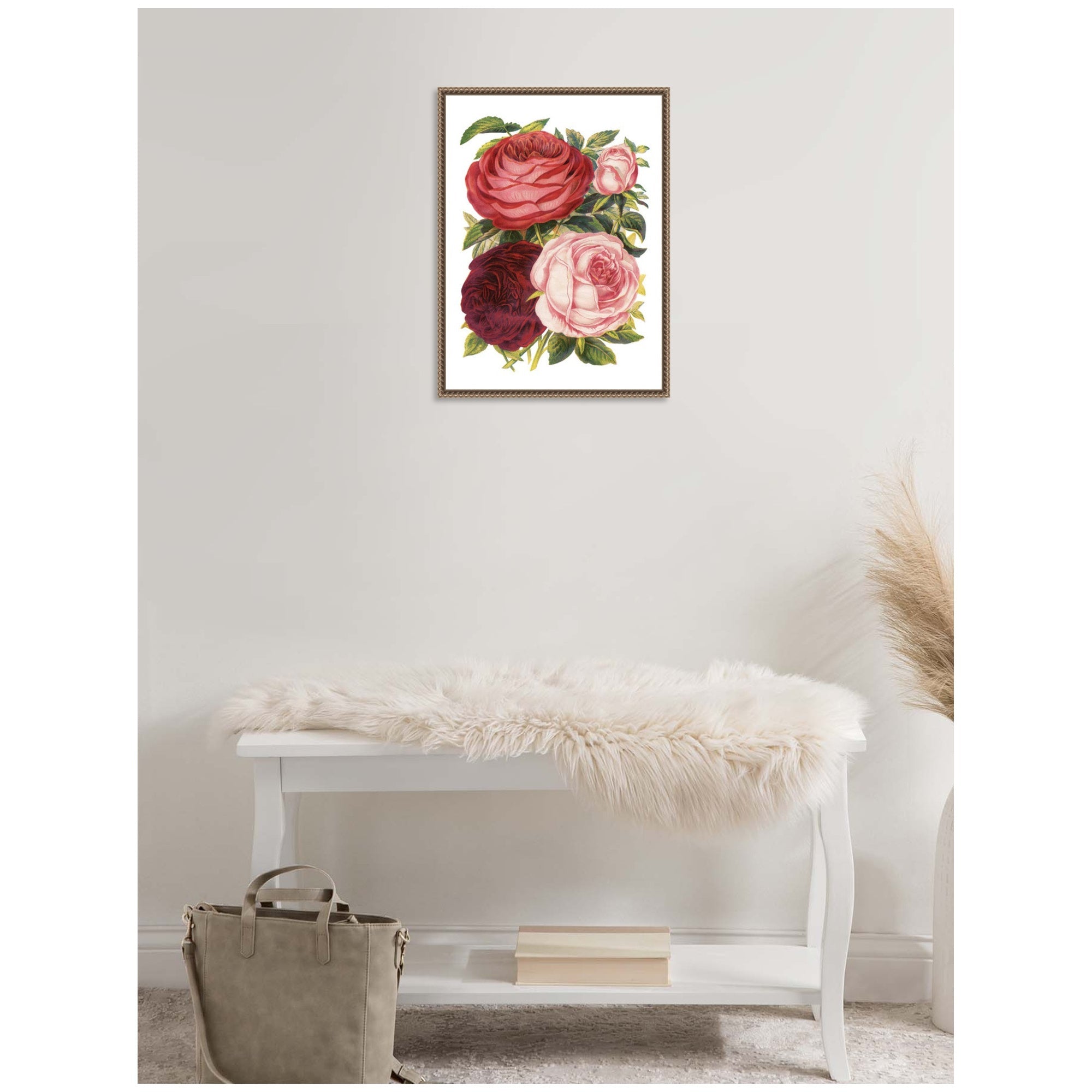 Sylvie Victorian Flowers Framed Canvas by The Creative Bunch Studio