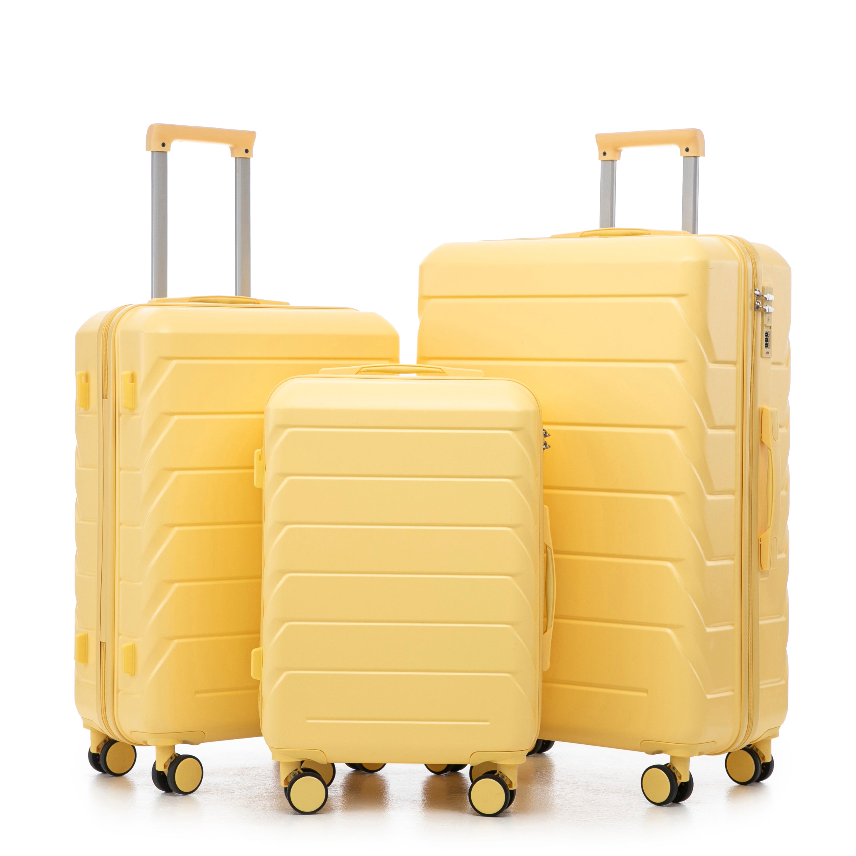 Set 3PCs 20'/24'/28' ABS Spinner Wheel Luggage - Yellow