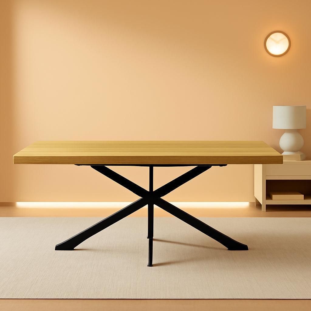 Extendable Oak Rectangular Dining Table For 6 To 8