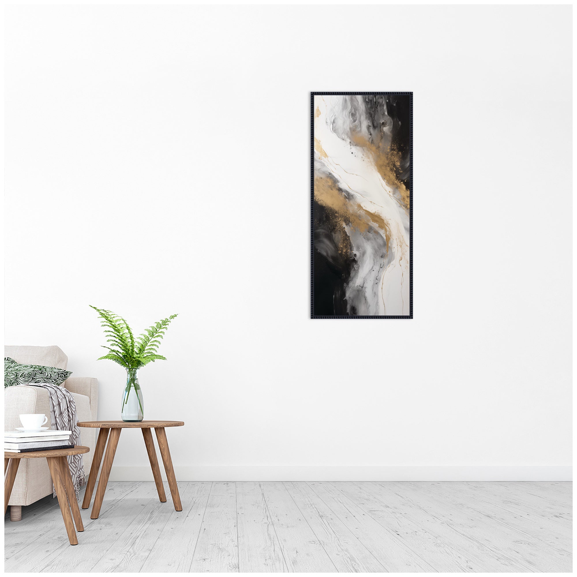 Luxe Drift Modern Elegant Abstract by The Creative Bunch Studio Framed Canvas Wall Art Print