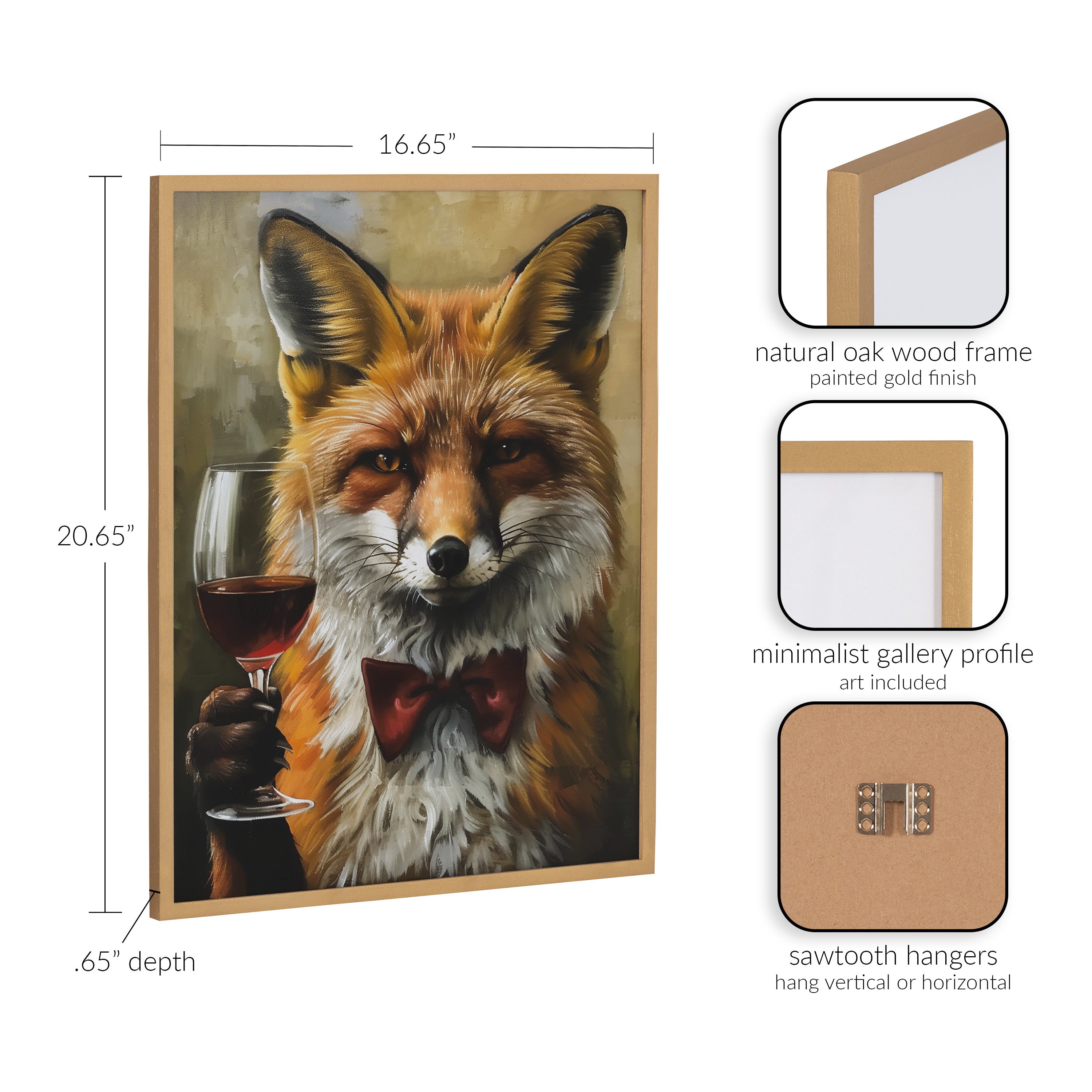 Gallery Traditional Fox Wine Tasting Print by The Creative Bunch Studio