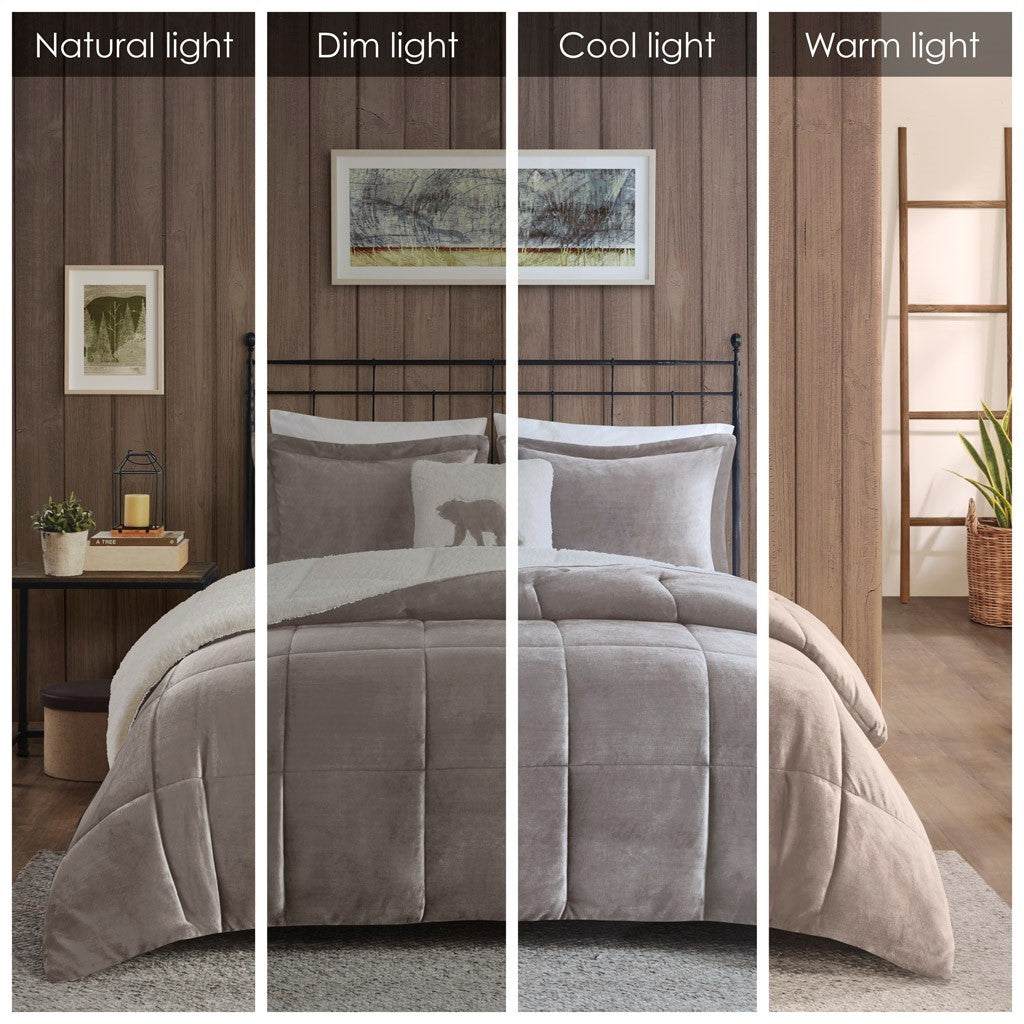 King Plush to Sherpa Down Alternative Comforter Set