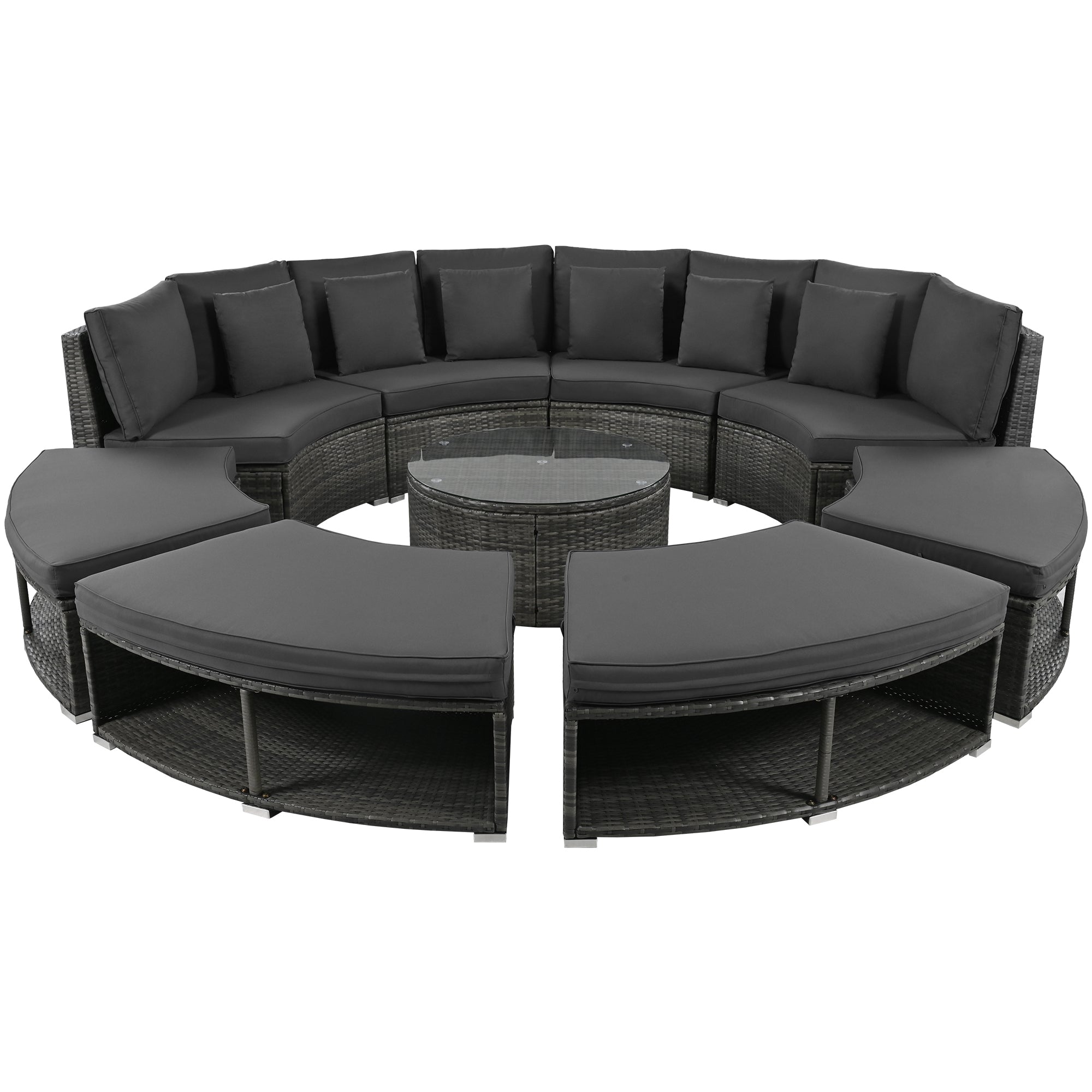 9-Piece  Luxury Circular Outdoor Patio Furniture-4