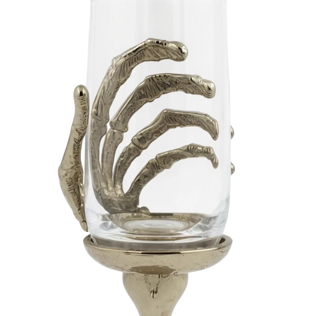 Set of 4 - Champagne Glasses | Cocktail Glasses | Halloween Glasses | Statement Barware | Gold, Antique or Silver Finish-3