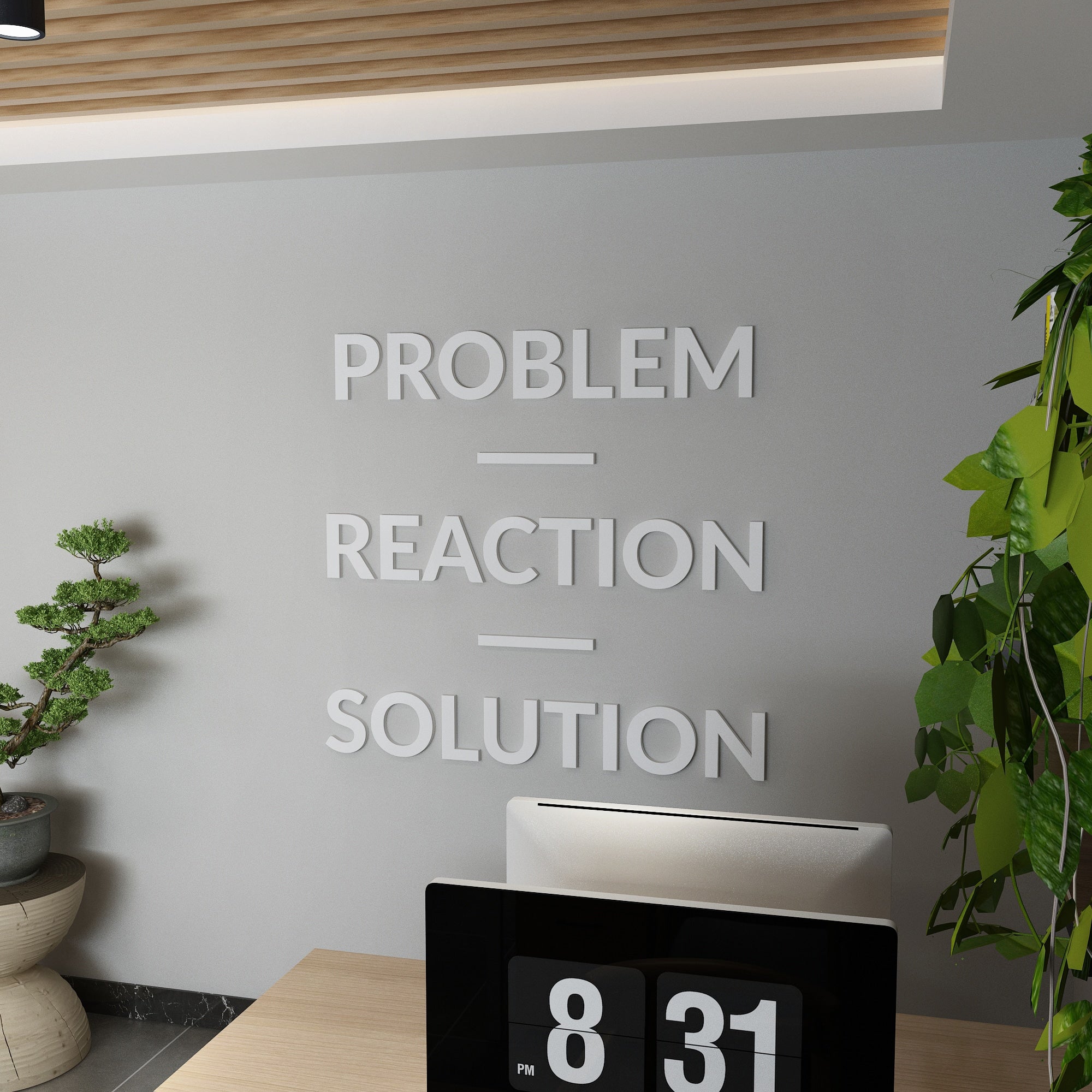 Problem - Reaction - Solution - 3D Office Wall Decor-0