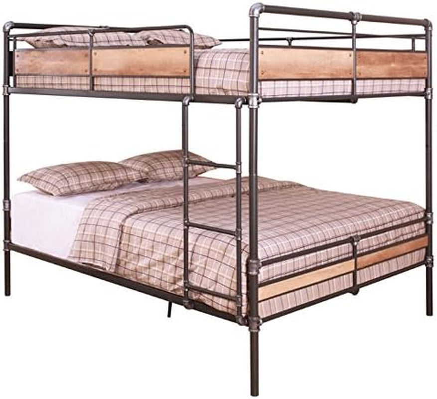 Brantley II Queen Over Queen Metal Bunk Bed Sandy Black