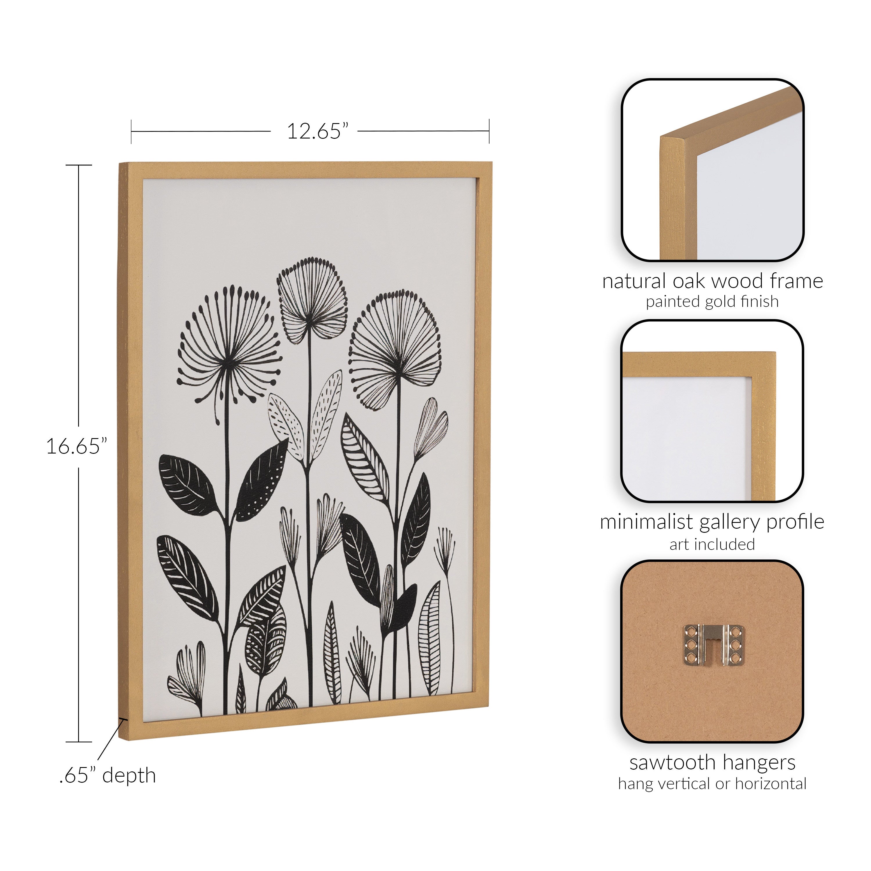 Gallery Simple Modern Linocut Botanicals Print by The Creative Bunch Studio