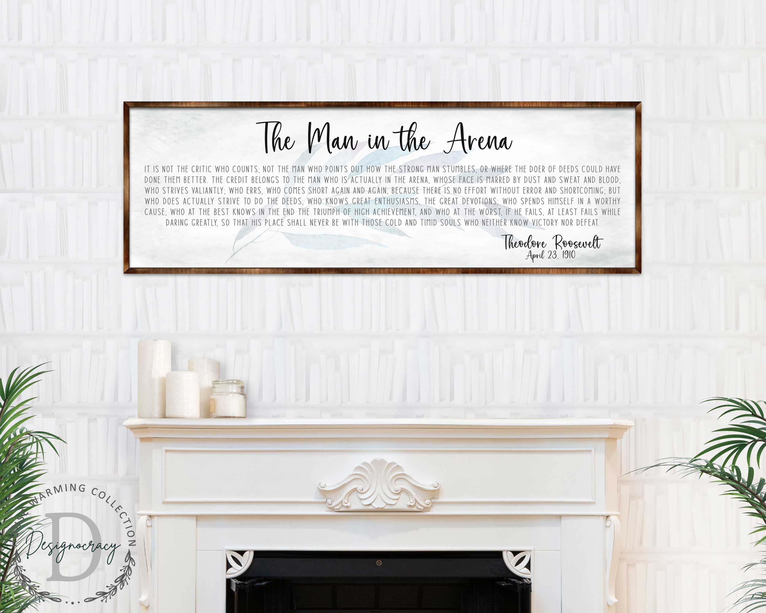 The Man in the Arena | Wooden Office Decor | Inspirational Sign | Famous Quotes | Wooden Home Decor sign | Housewarming Gift - 310311-3