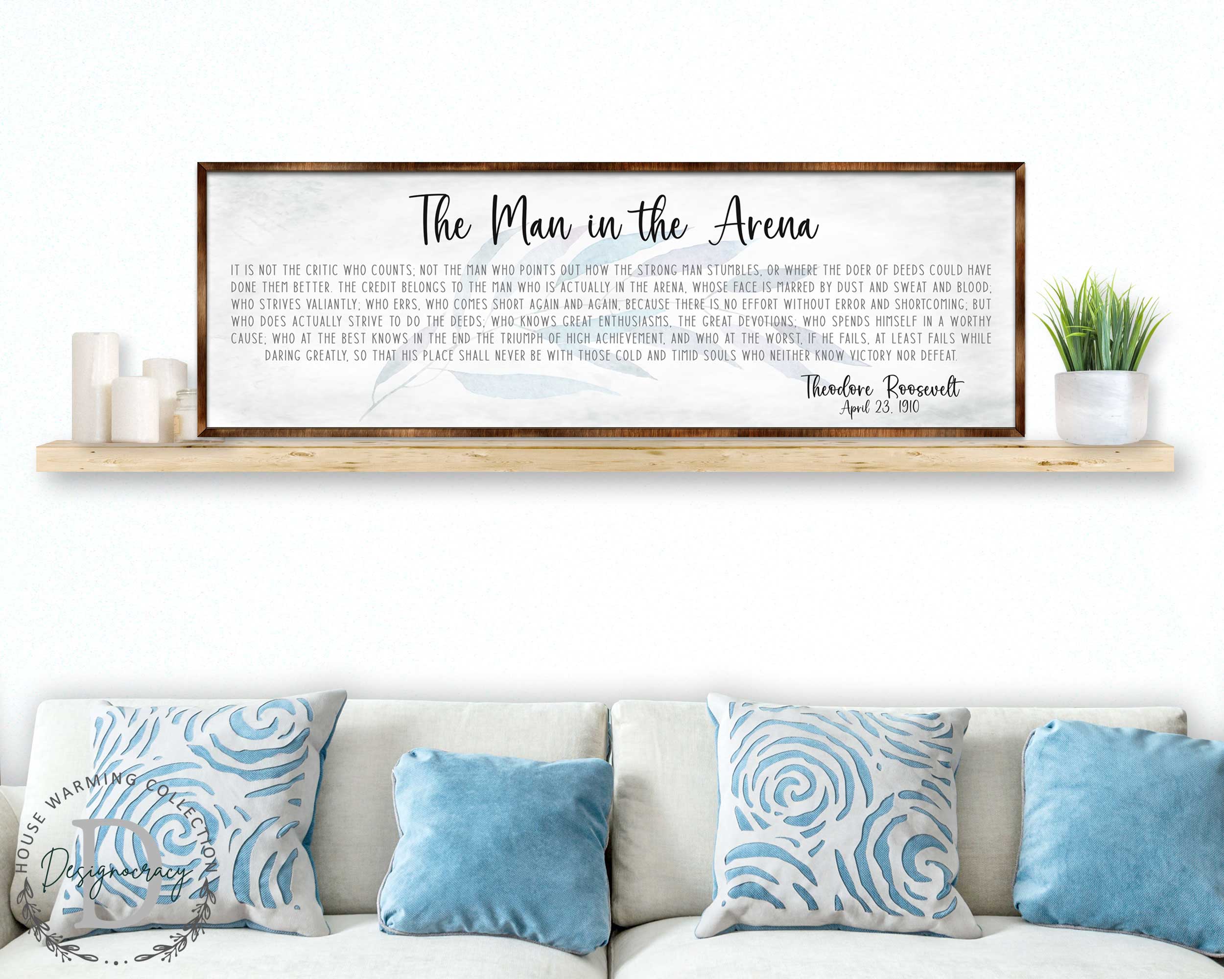 The Man in the Arena | Wooden Office Decor | Inspirational Sign | Famous Quotes | Wooden Home Decor sign | Housewarming Gift - 310311-0