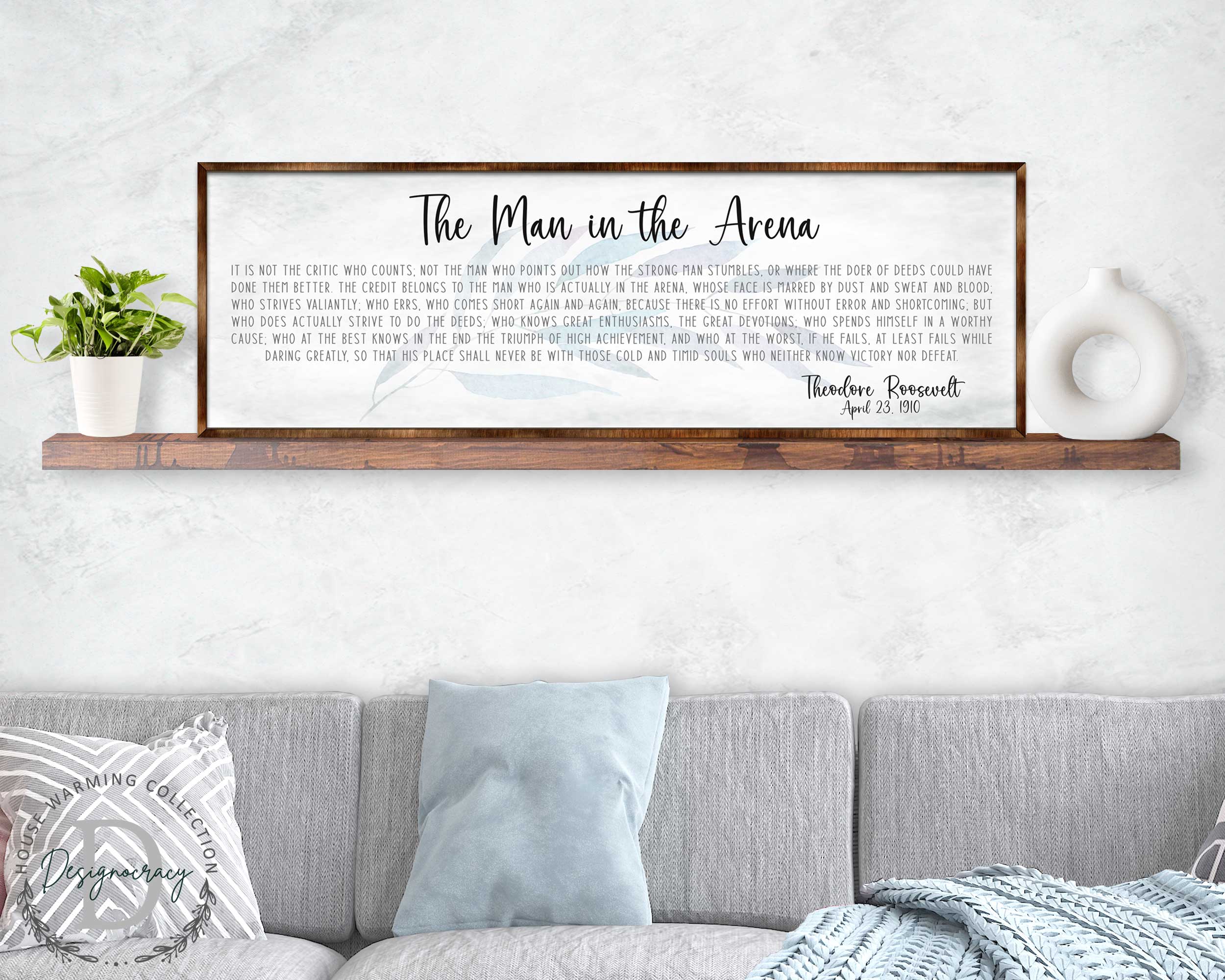 The Man in the Arena | Wooden Office Decor | Inspirational Sign | Famous Quotes | Wooden Home Decor sign | Housewarming Gift - 310311-4