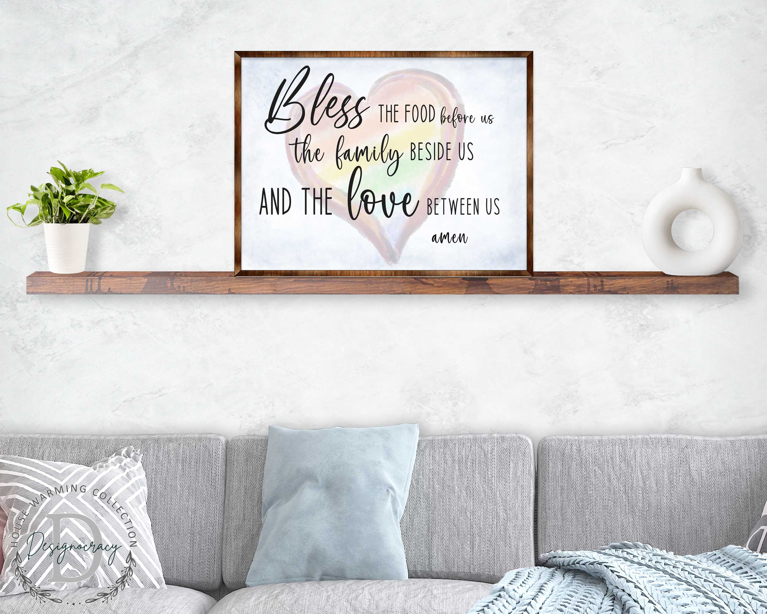 Bless the Food Before Us | Wooden Kitchen Blessing | Verse Wall Décor | Contemporary Décor | Script Wall Art | Meal Prayer Sign - 310333-1