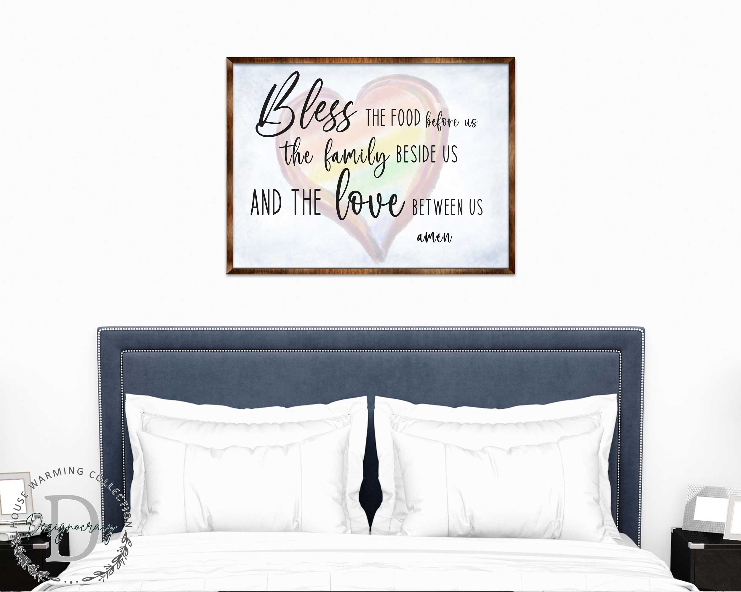 Bless the Food Before Us | Wooden Kitchen Blessing | Verse Wall Décor | Contemporary Décor | Script Wall Art | Meal Prayer Sign - 310333-2