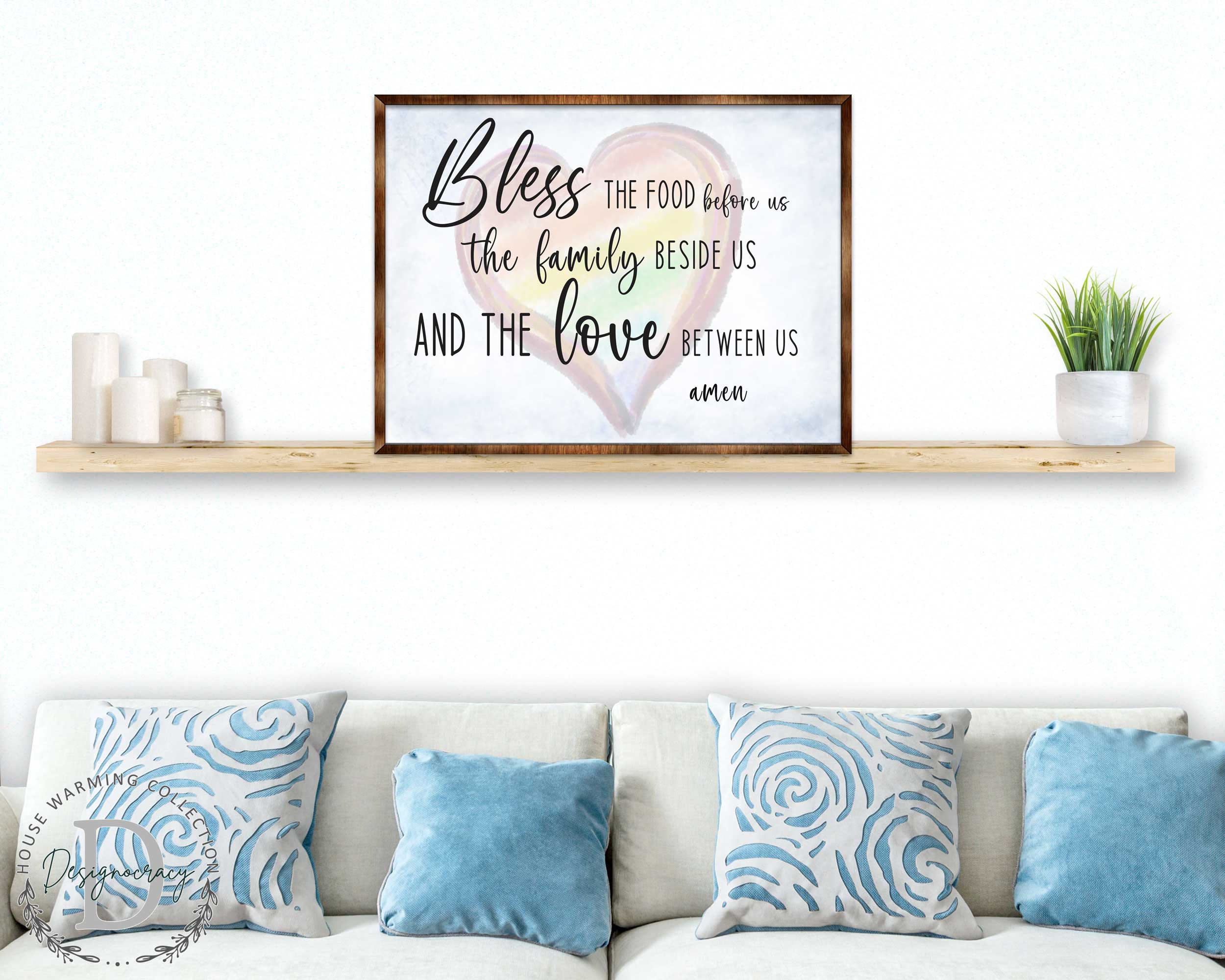 Bless the Food Before Us | Wooden Kitchen Blessing | Verse Wall Décor | Contemporary Décor | Script Wall Art | Meal Prayer Sign - 310333-4