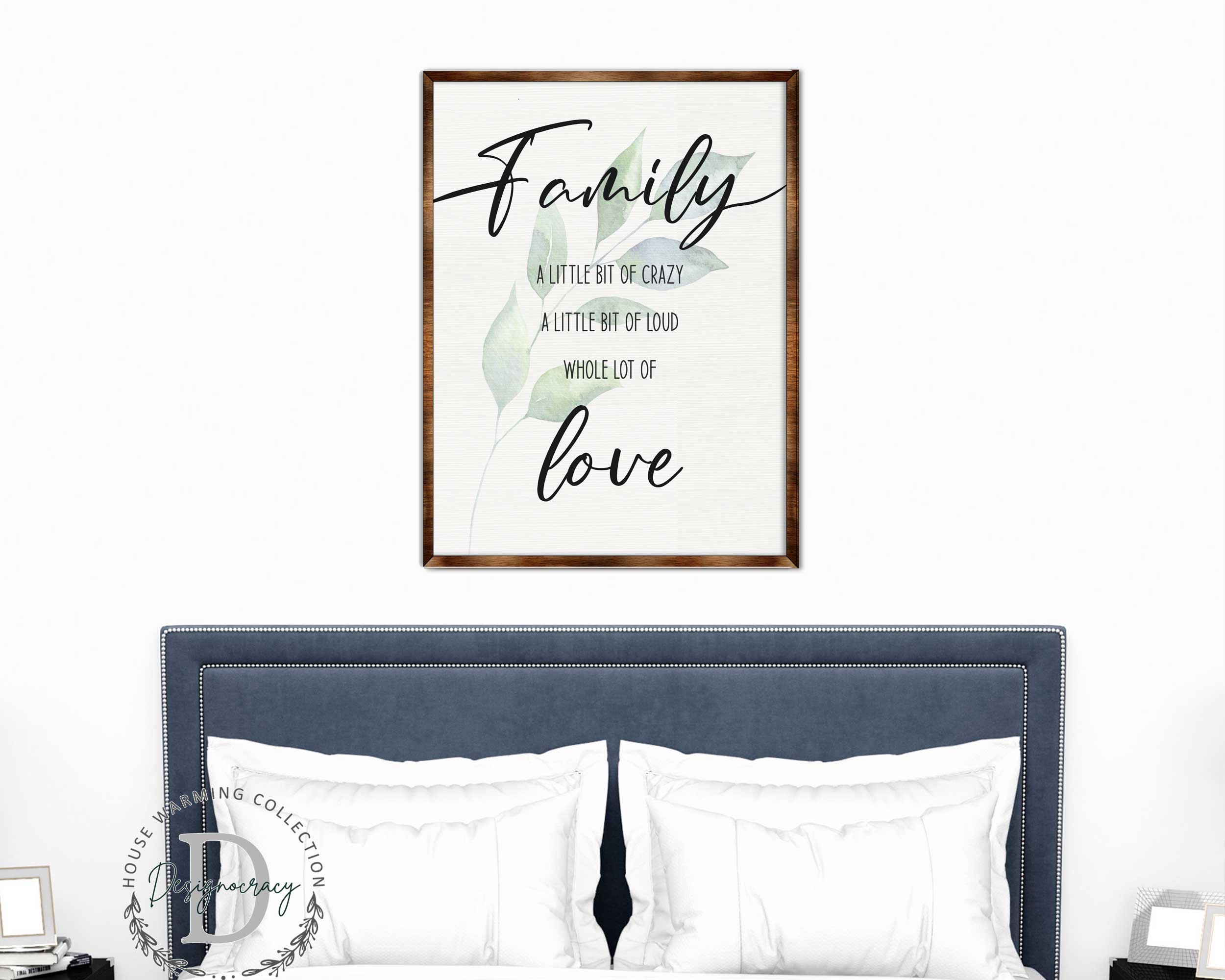 Family Love | Crazy, love, loud | Wooden Wall art | Contemporary décor | Living room Sign | Farmhouse décor - 310346-0