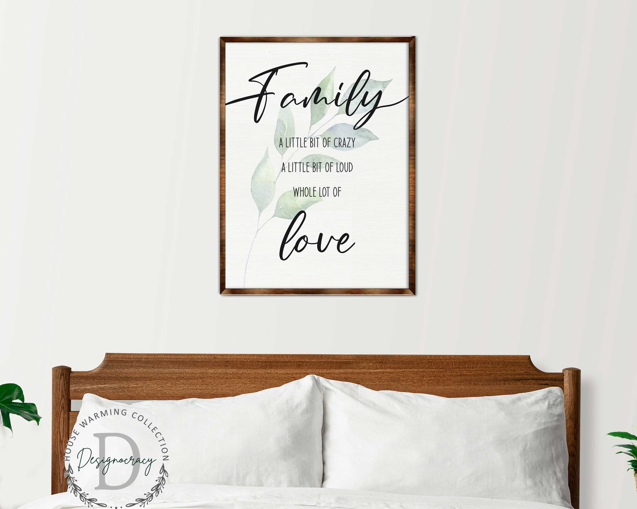 Family Love | Crazy, love, loud | Wooden Wall art | Contemporary décor | Living room Sign | Farmhouse décor - 310346-3