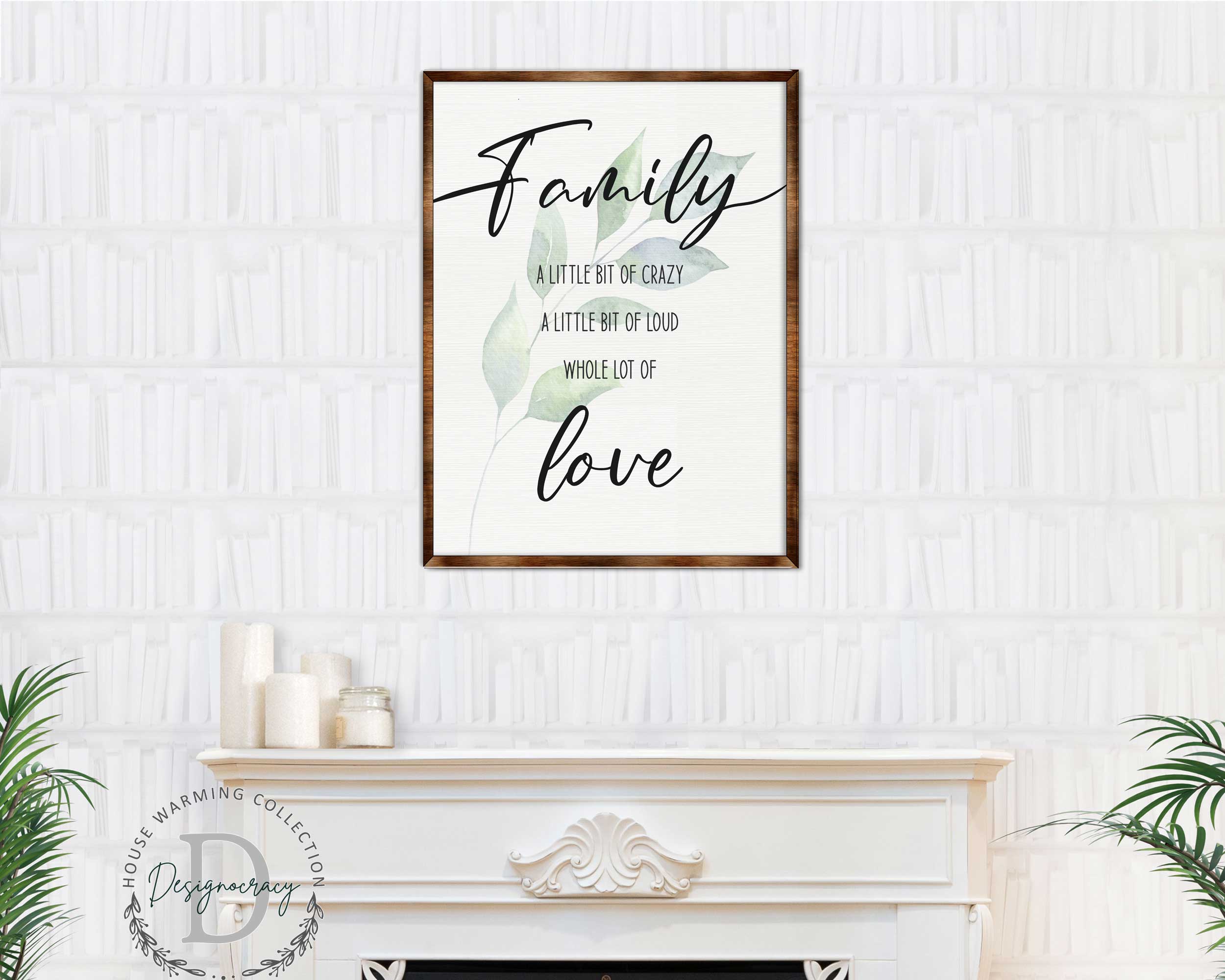 Family Love | Crazy, love, loud | Wooden Wall art | Contemporary décor | Living room Sign | Farmhouse décor - 310346-1