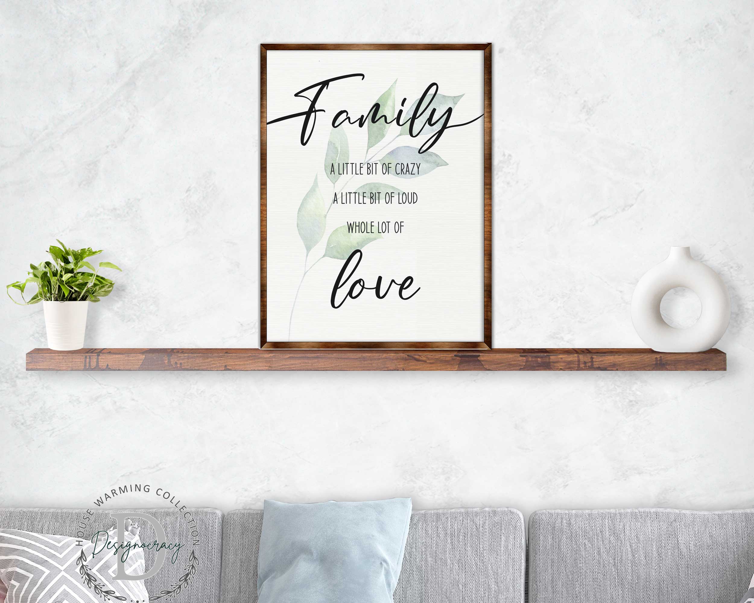 Family Love | Crazy, love, loud | Wooden Wall art | Contemporary décor | Living room Sign | Farmhouse décor - 310346-4