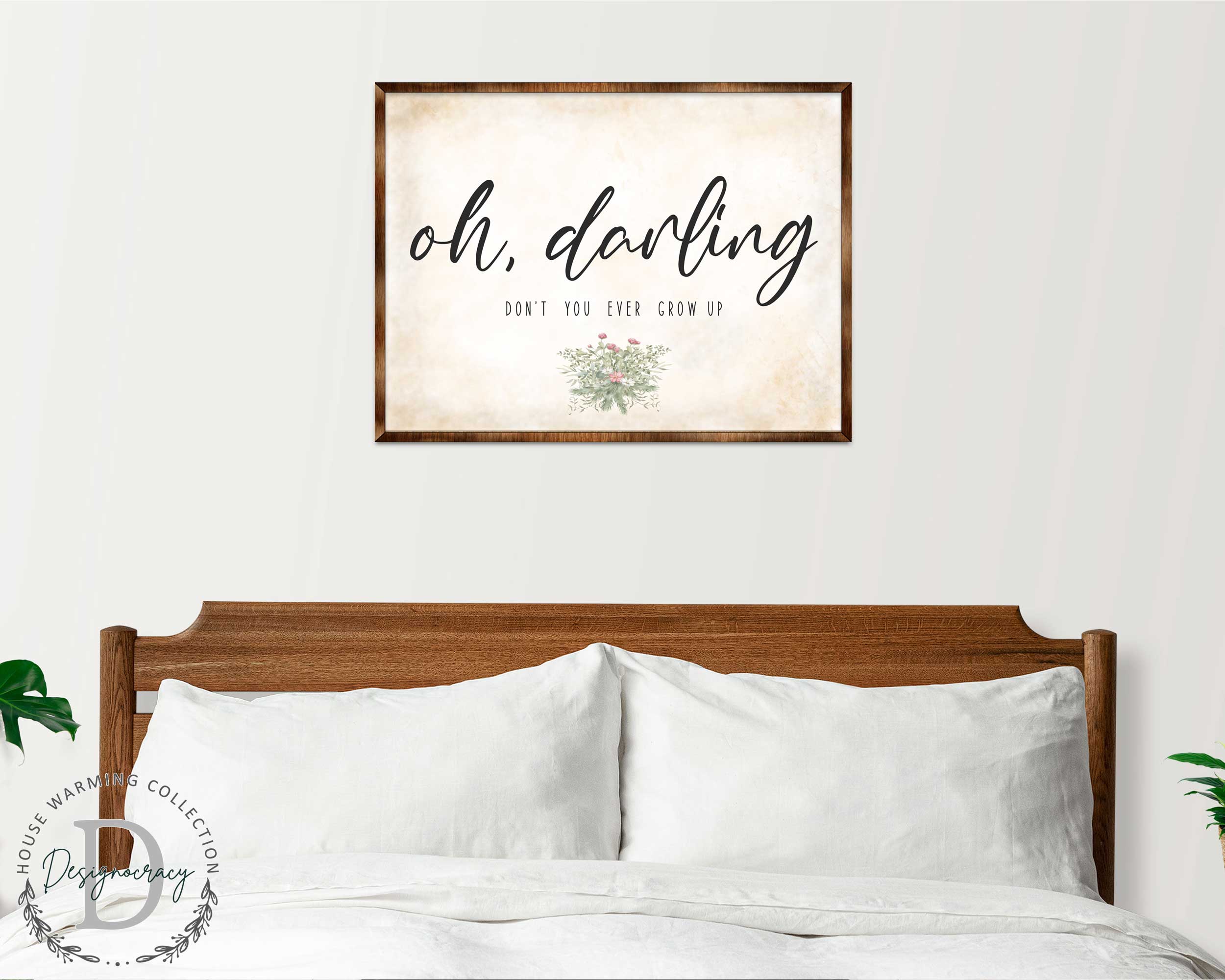 Oh Darling| Nursery sign - Don't you ever grow up - Nursery wall décor - Kids room wall décor - Contemporary sign - Newborn Gift - 310350-3