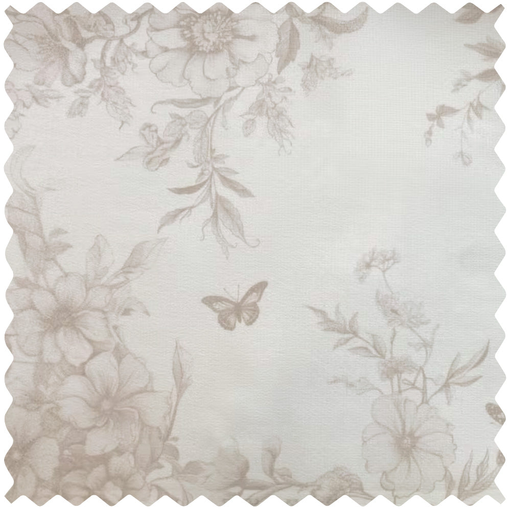 Ivanna Farmhouse Floral Toile Print Sheer Curtains