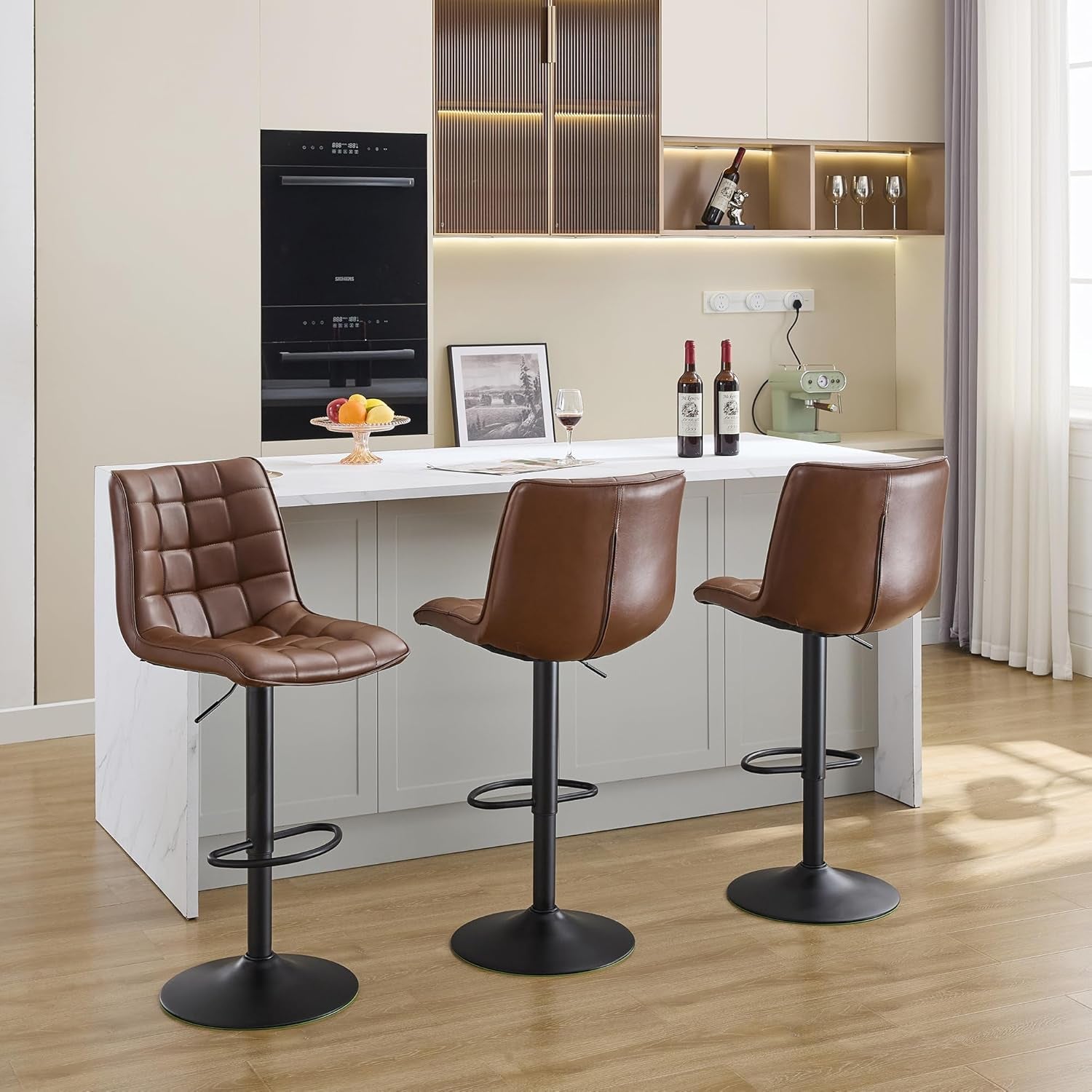 Swivel Counter Height Bar Stools Set of Three