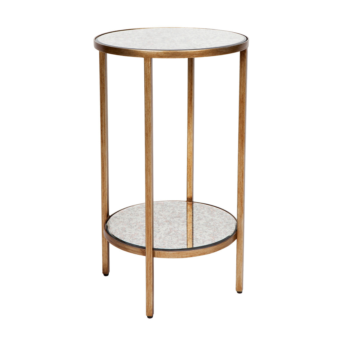 Cocktail Mirrored Side Table - Petite Antique Gold-0