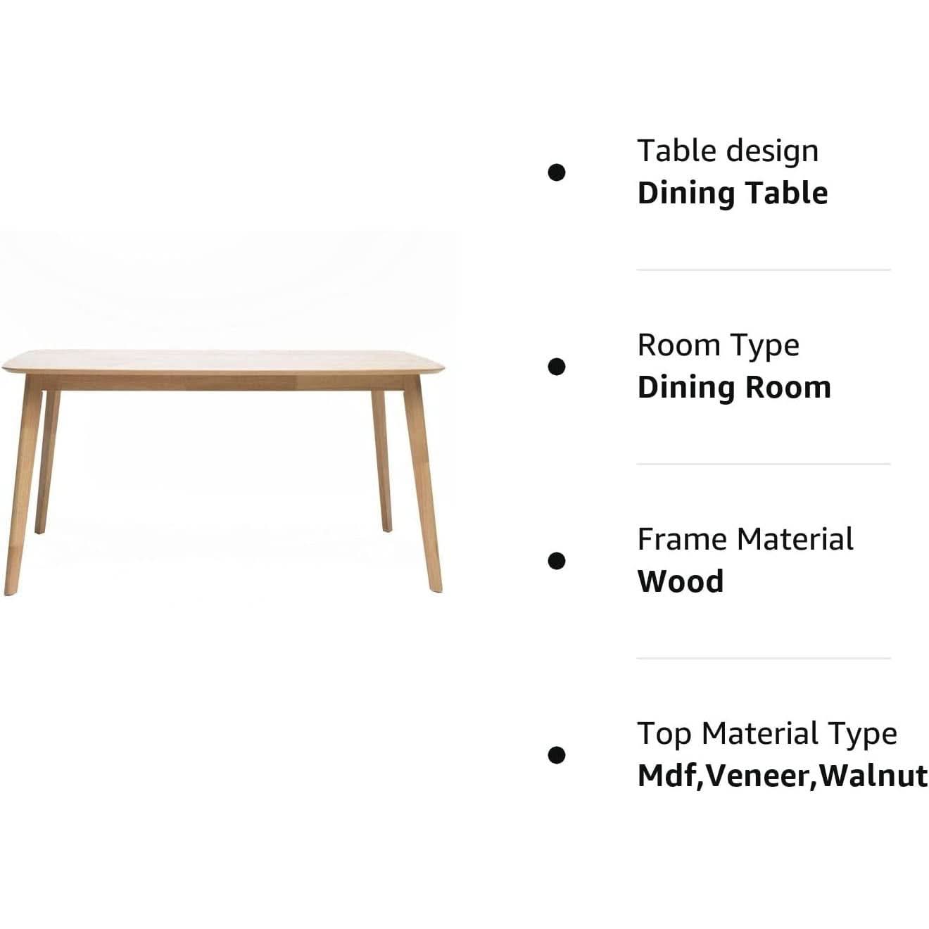 Nyala Dining Table Mid Century Modern 59 Inch Wide
