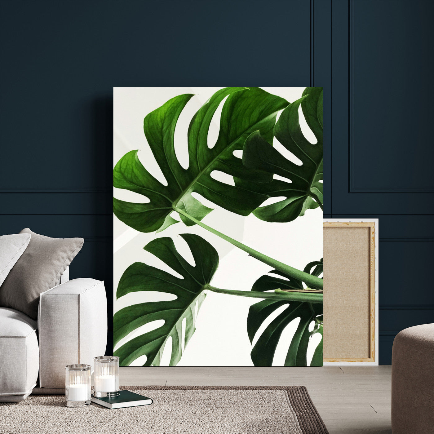 Abstract Teal Blue Wall Art Canvas Print, Modern Abstract