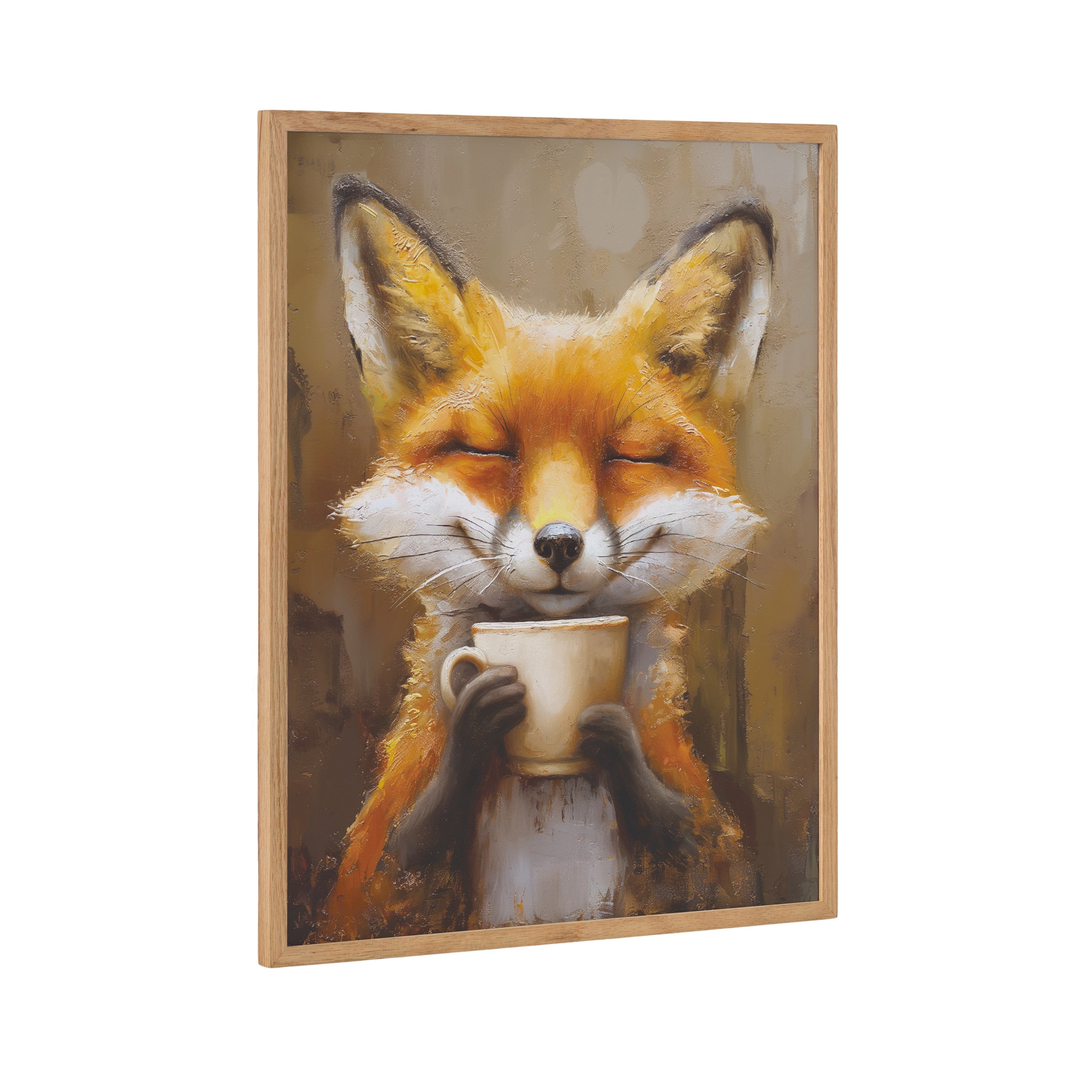 Gallery Happy Fox Traditional Coffee Tea Cup Print by The Creative Bunch Studio