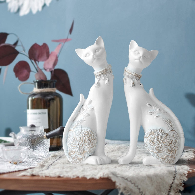 Figurine Decorative Resin Cat statue-4